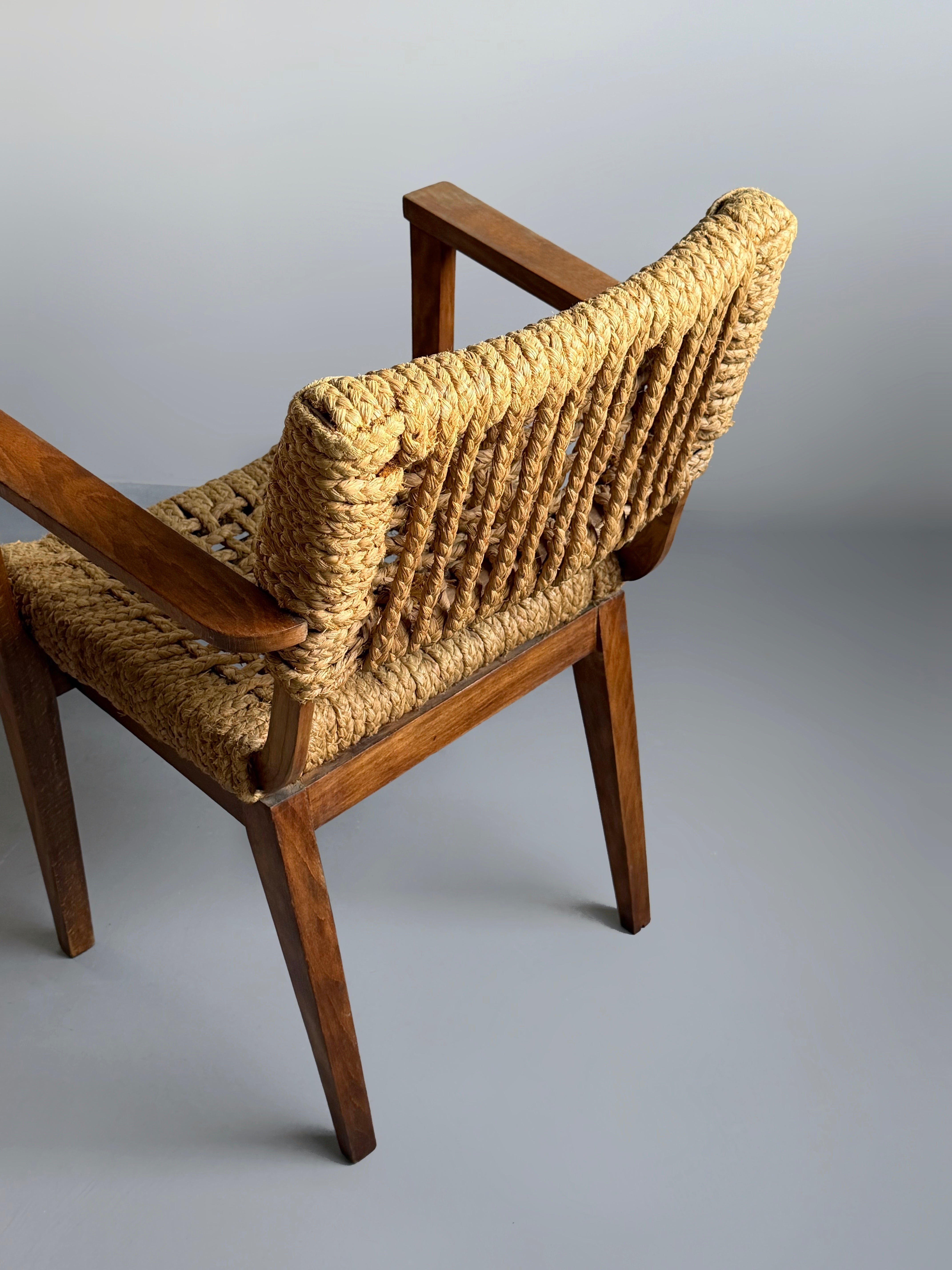 Armchair in Wicker Straw by Adrian & Frida Minet for Vibo Vesoul