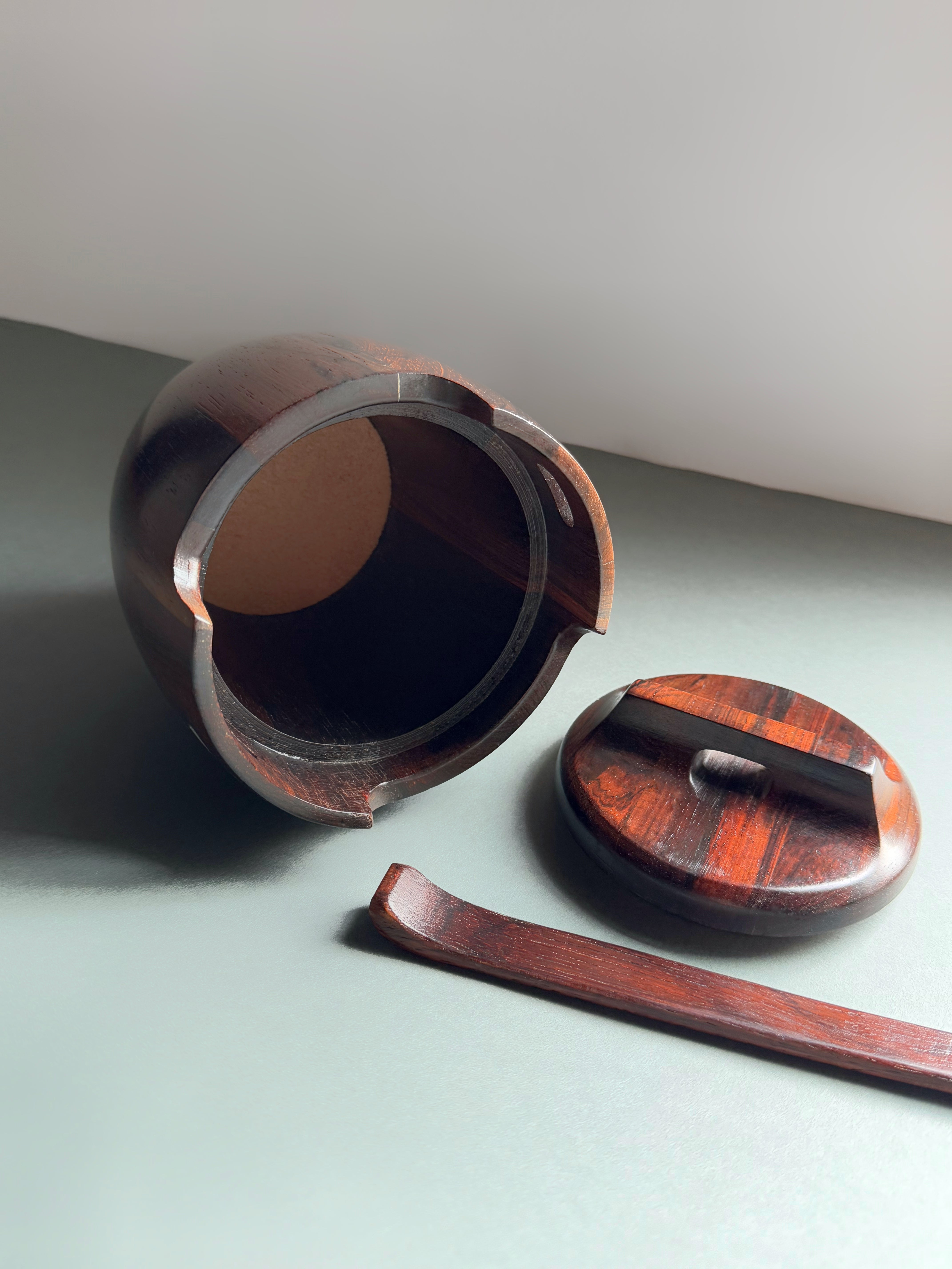 Tobacco Jar in Brazilian Rosewood by Jean Gillon for Wood Art