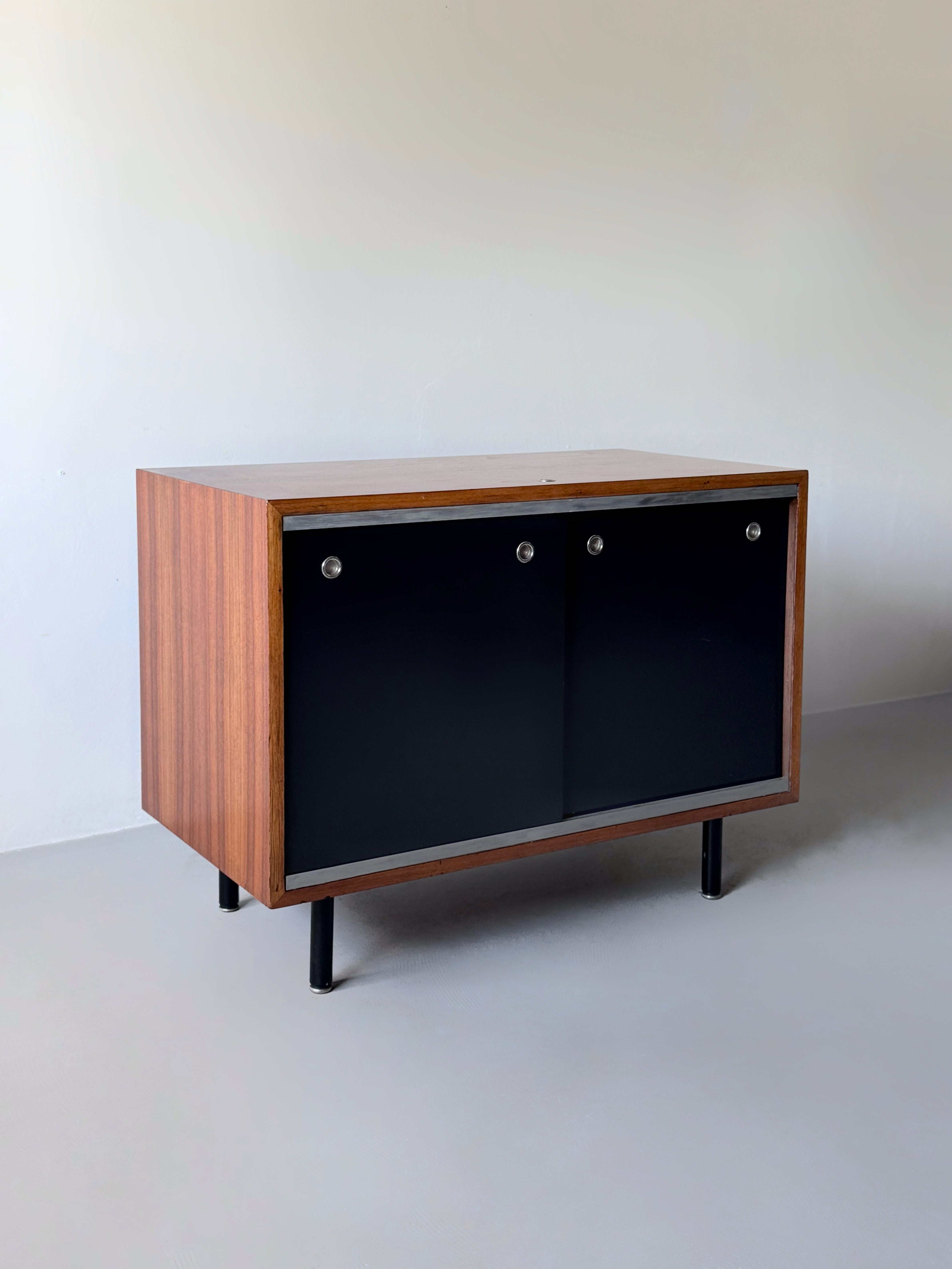 Small sideboard in chrome metal legs by George Nelson for Herman Miller, 1970