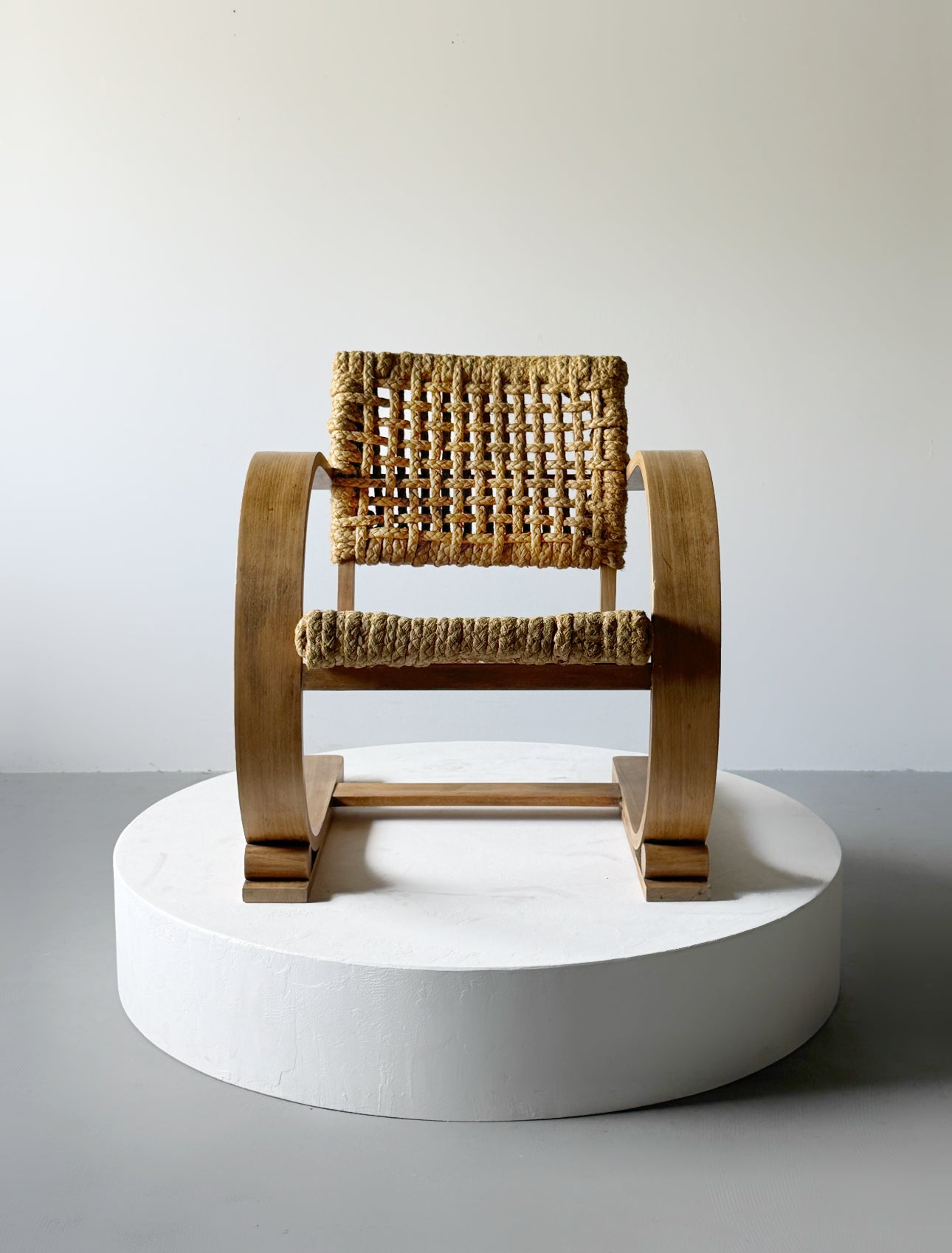 Rope armchairs by Adrien Audoux & Frida Minet for Vibo Vesoul, France 1940s