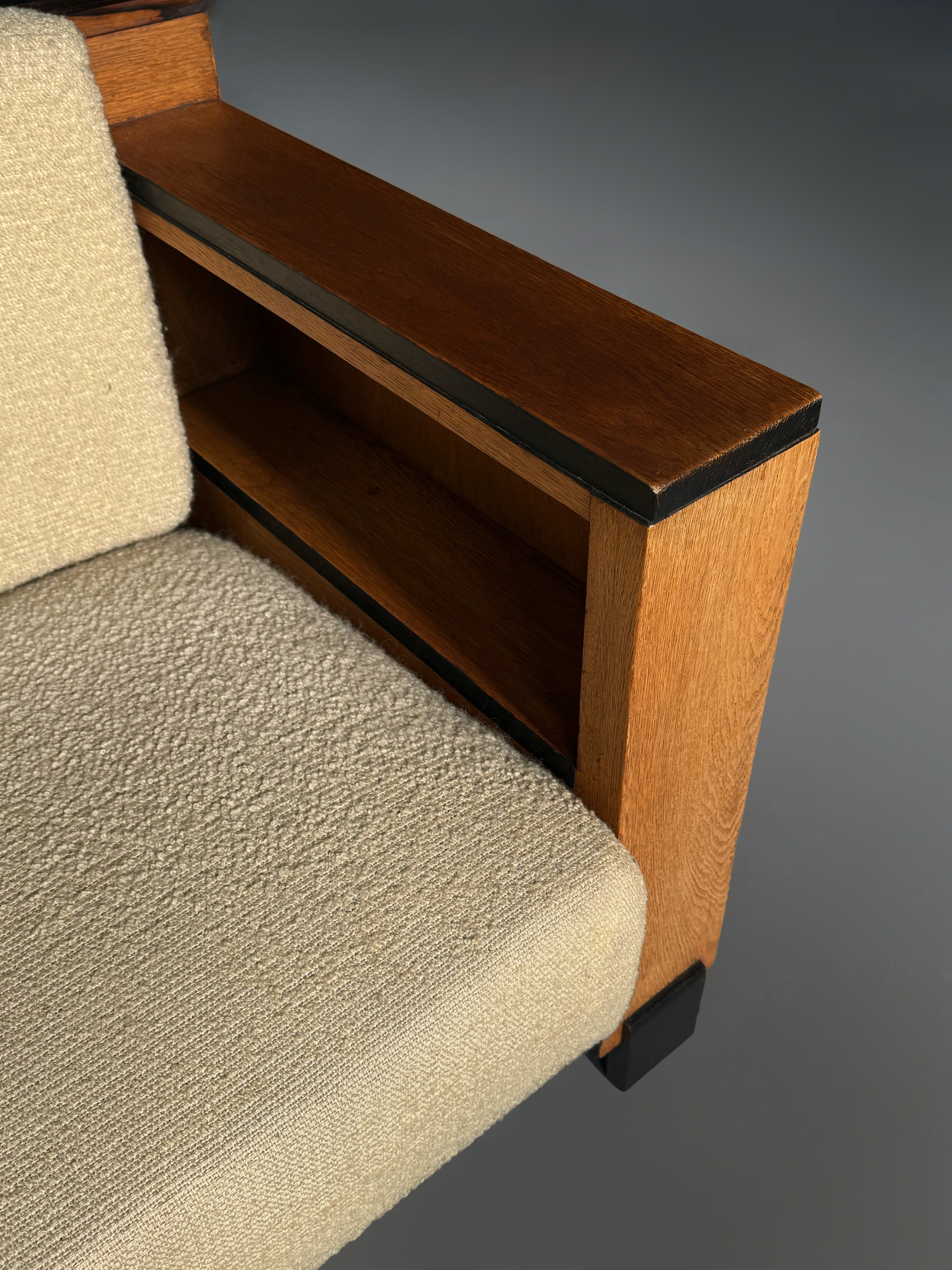Oak Art Deco Modernist Sofa, 1920s