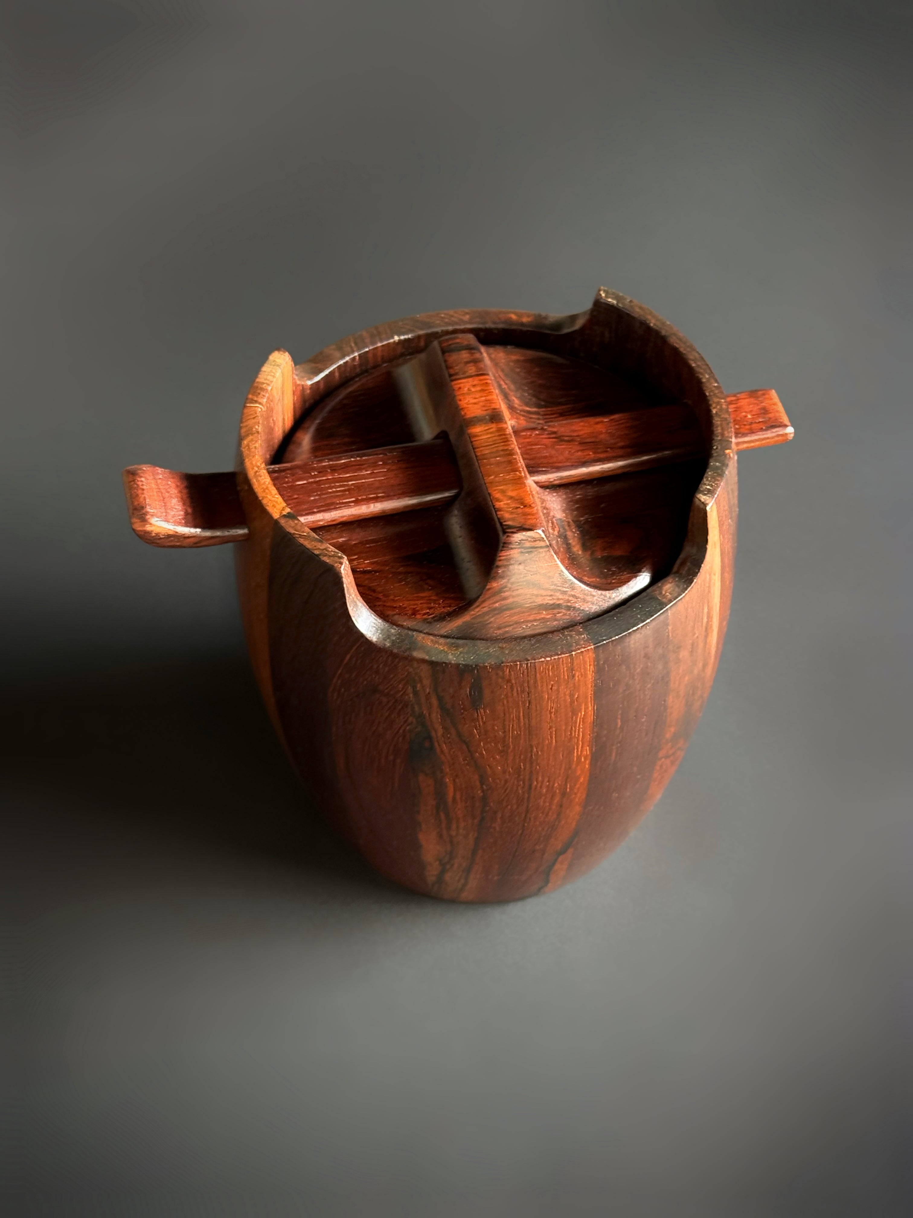 Tobacco Jar in Brazilian Rosewood by Jean Gillon for Wood Art