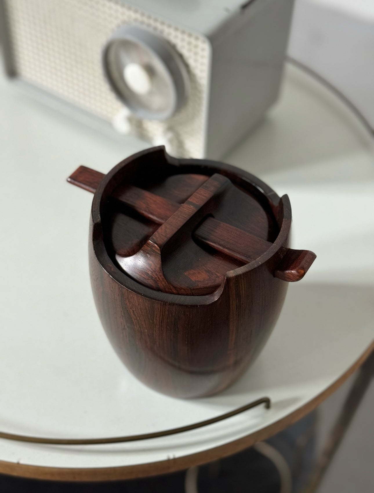 Tobacco Jar in Brazilian Rosewood by Jean Gillon for Wood Art