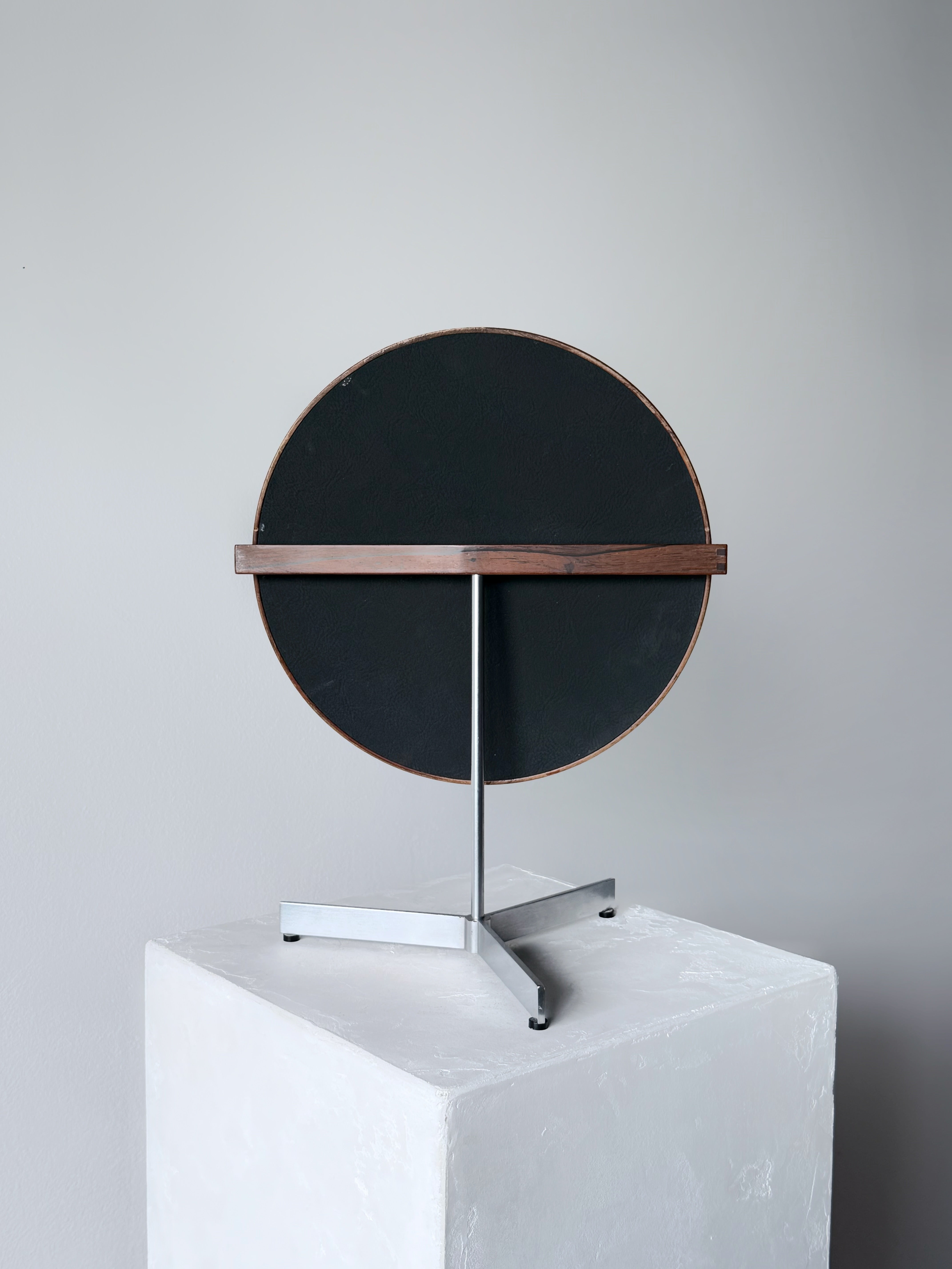 Rosewood Table Mirror by Uno & Östen Kristiansson for Luxus, Sweden 1960s