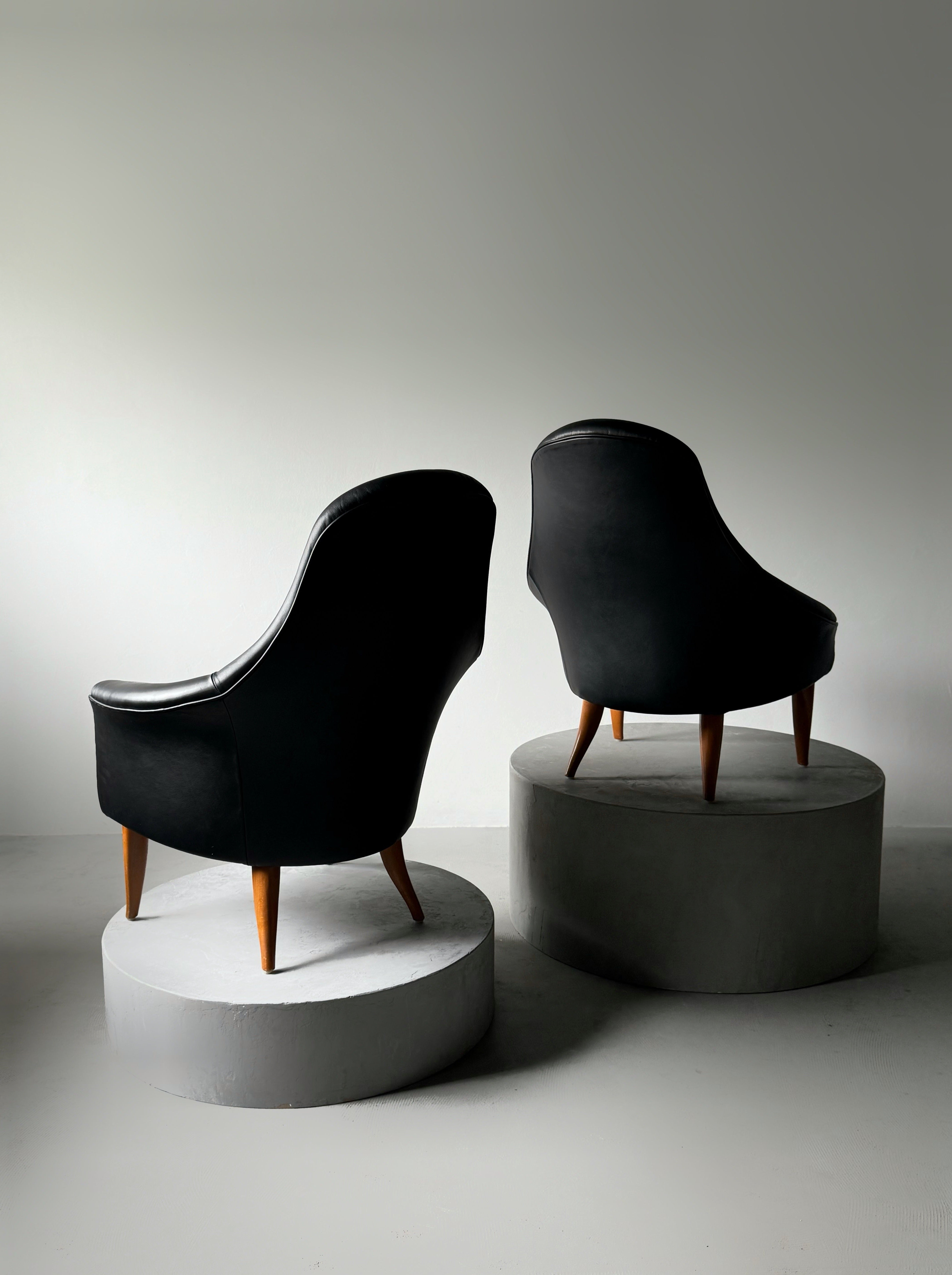 Pair of Little Adam and Little Eva armchairs by Kerstin Hörlin-Holmquist for Nordiska Kompaniet