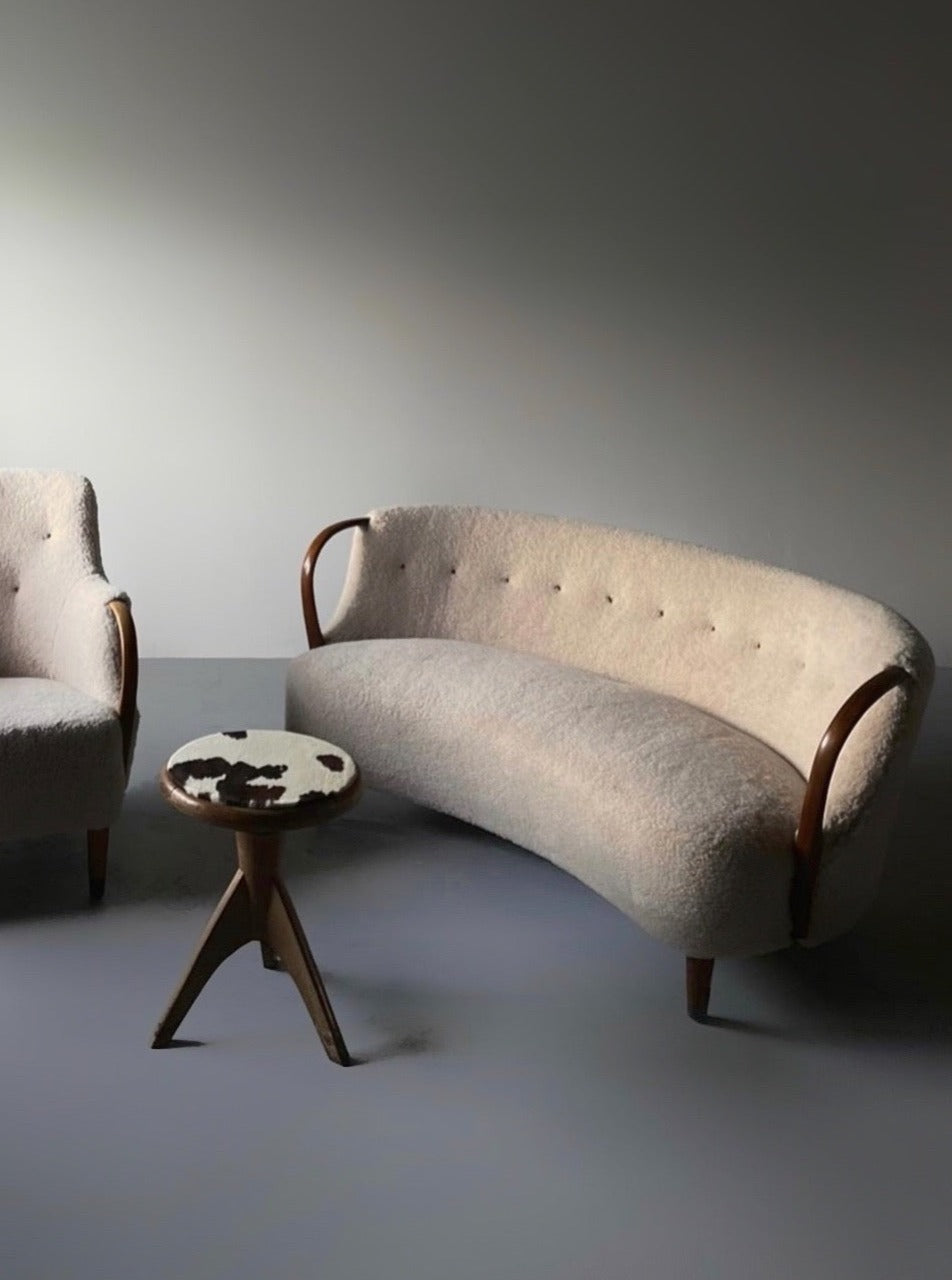 Model No. 96 banana shaped sofa by N.A. Jørgensen