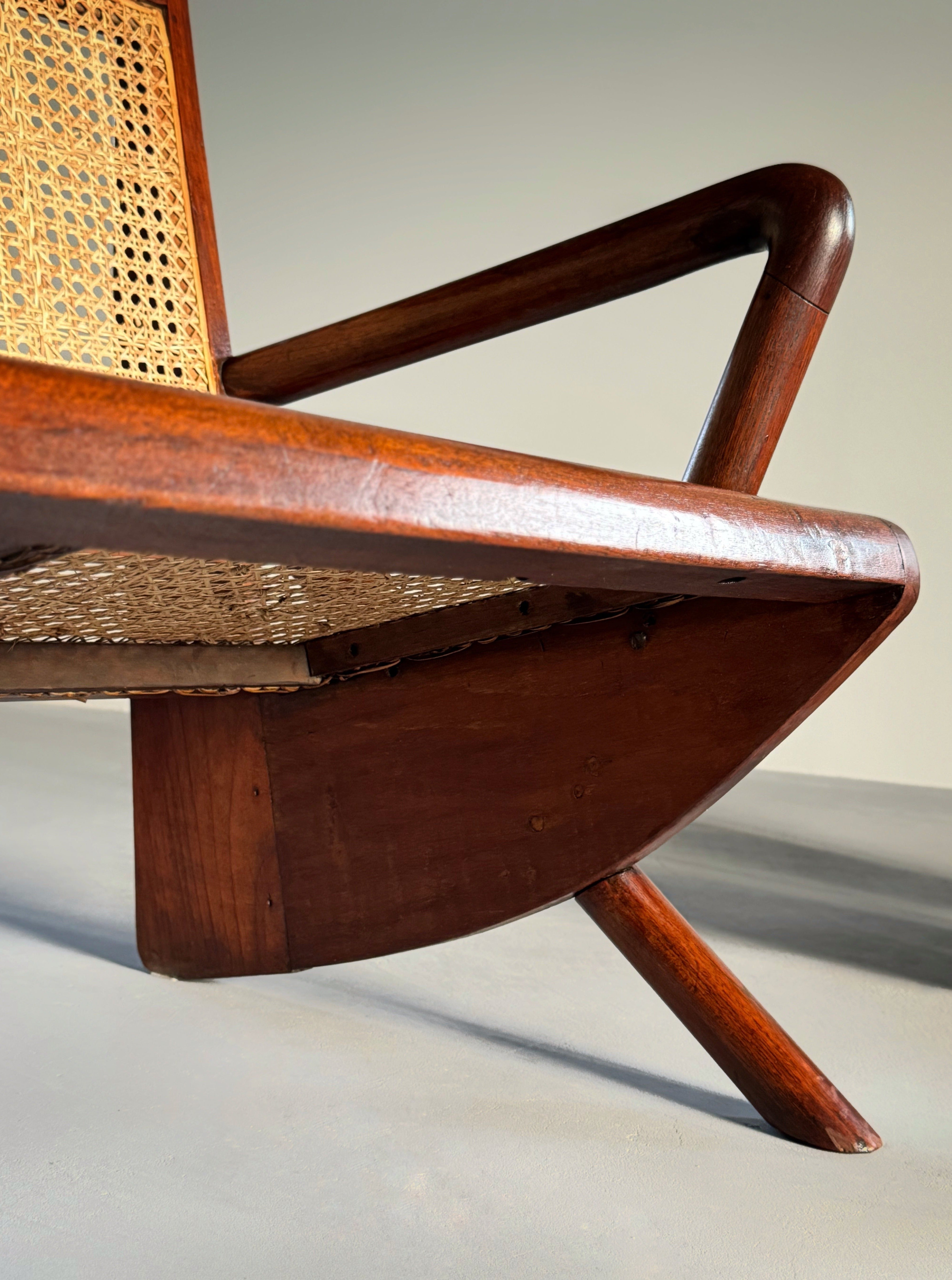 Rustic wooden sofa France 1950s