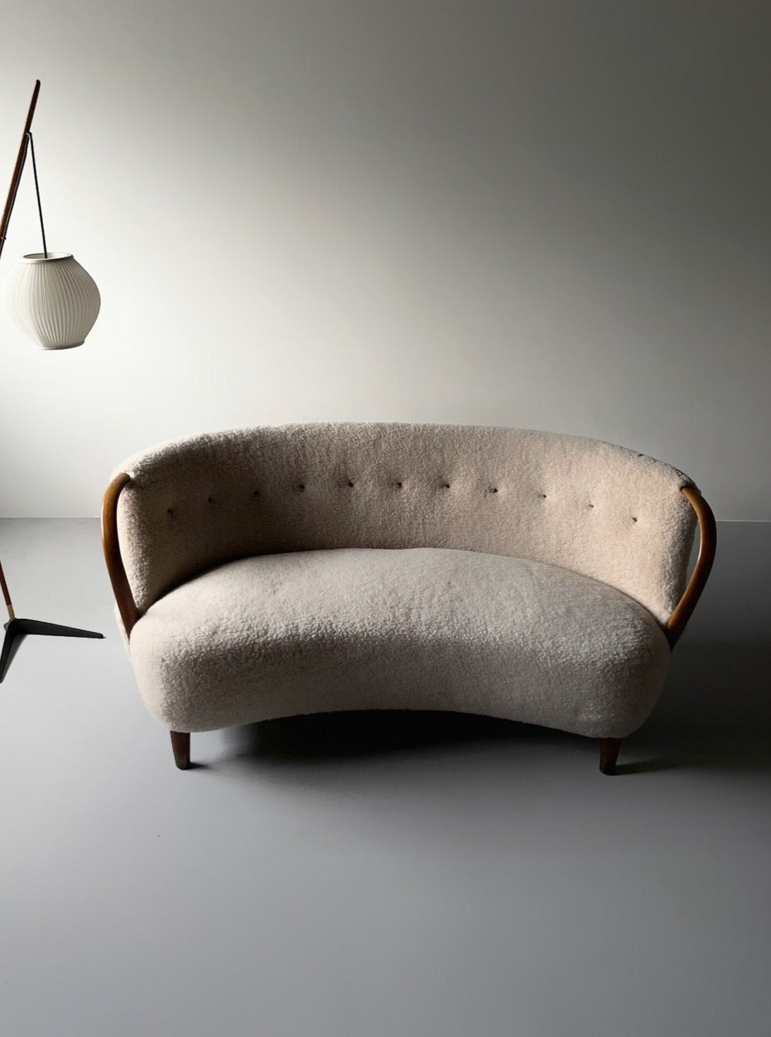 Model No. 96 banana shaped sofa by N.A. Jørgensen