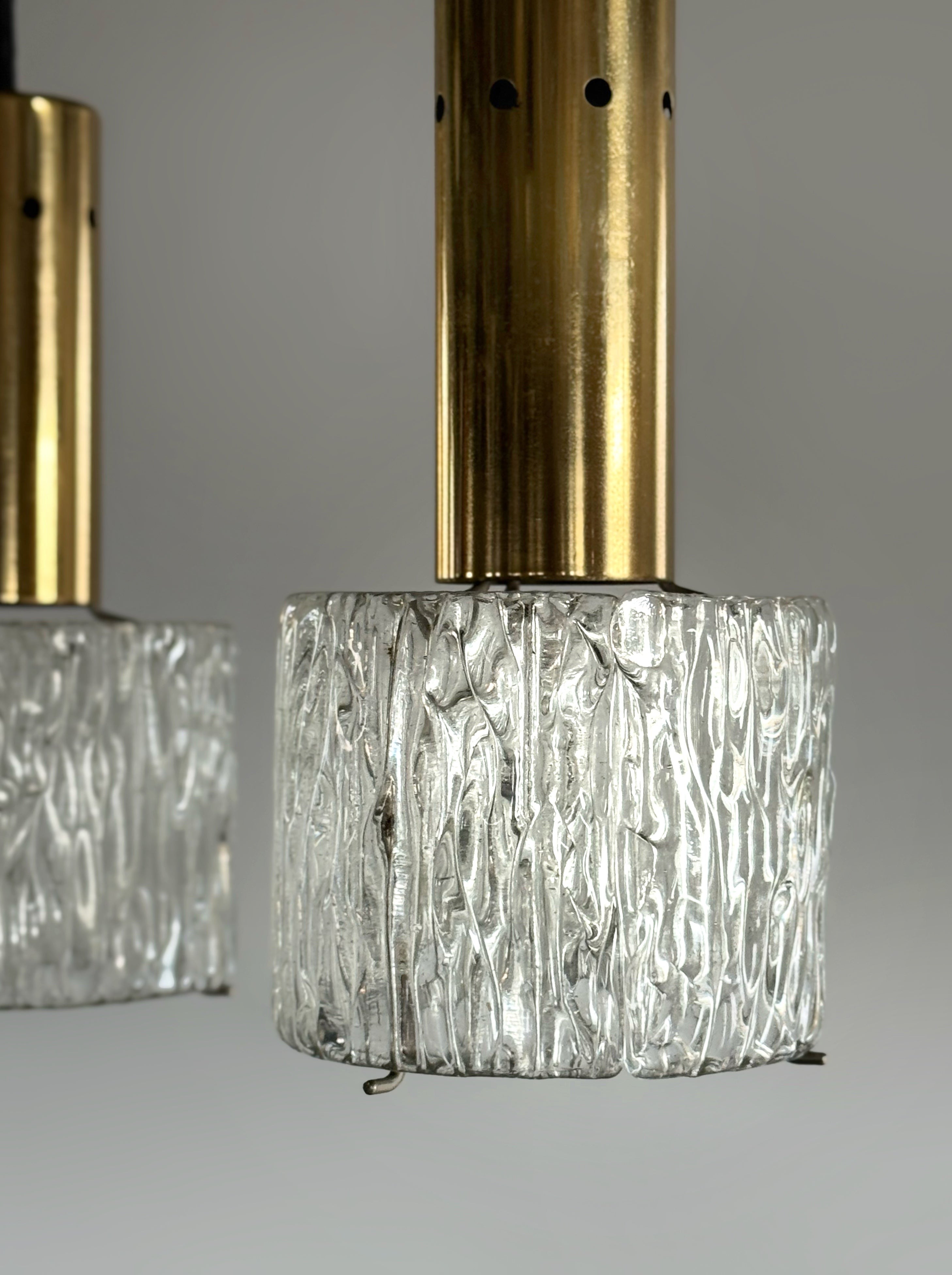 Carl Fagerlund Brass & Crystal Pendant Lamp