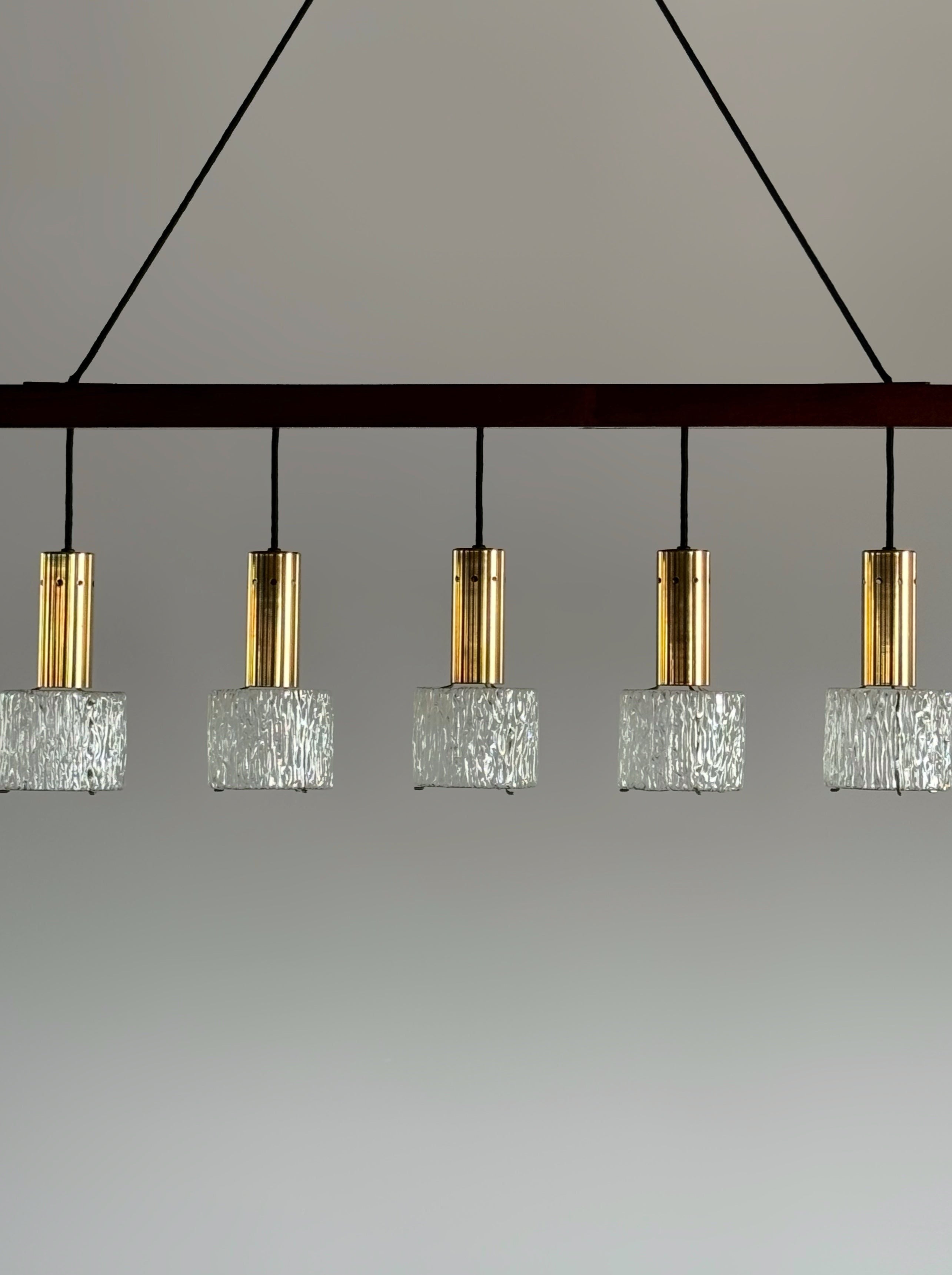 Carl Fagerlund Brass & Crystal Pendant Lamp