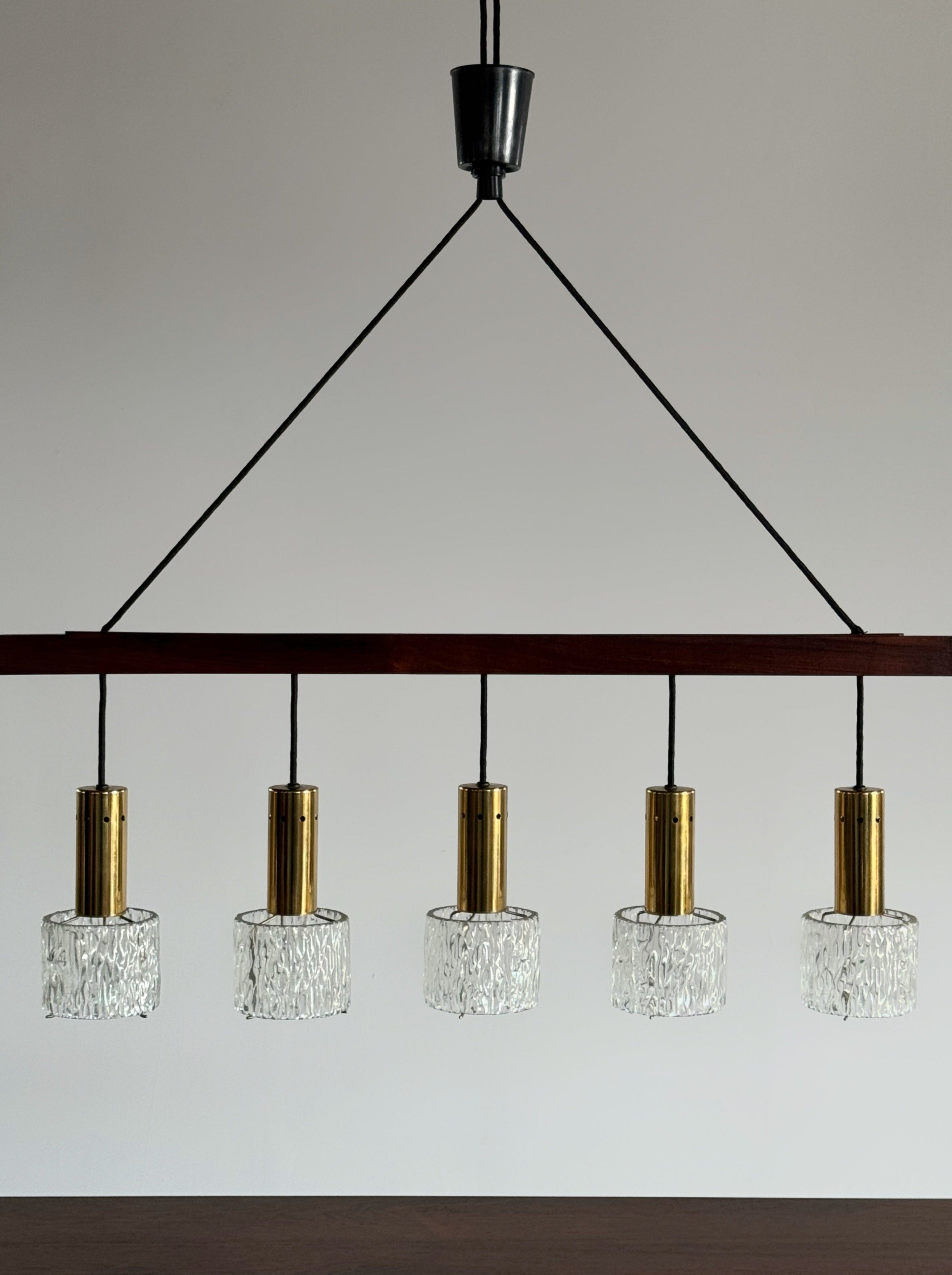 Carl Fagerlund Brass & Crystal Pendant Lamp