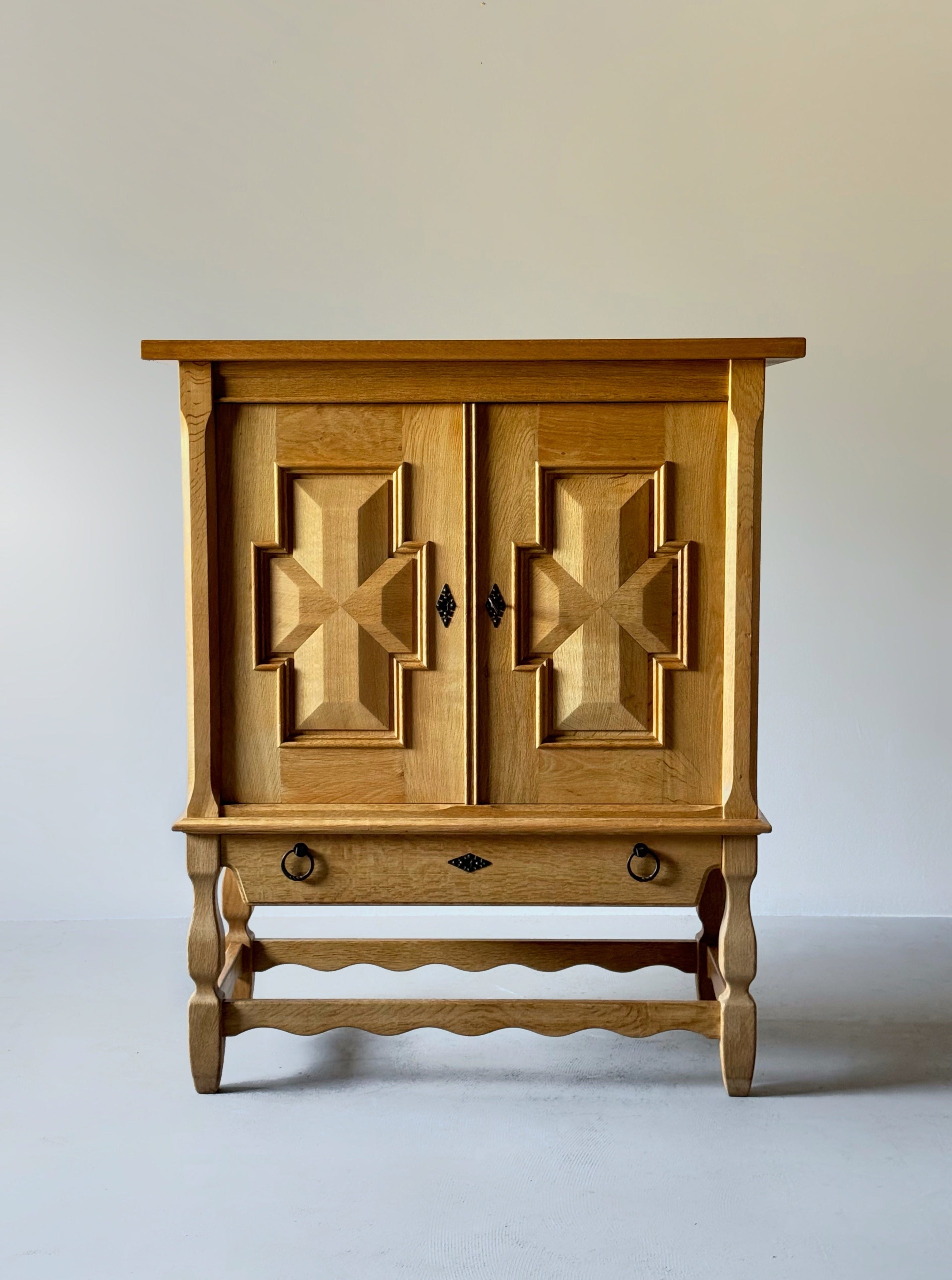 Sculptural Oak Cabinet by Henning Kjaernulf 1970s