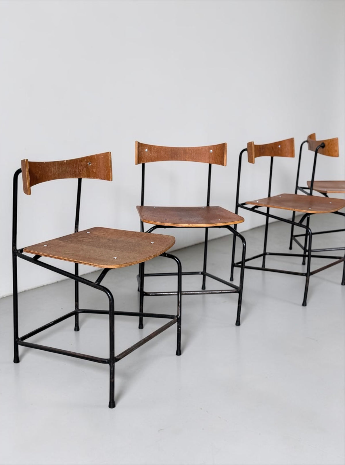 Set of Dining Chairs by Jacques Seeuws for Swan Deinze, Belgium, 1959