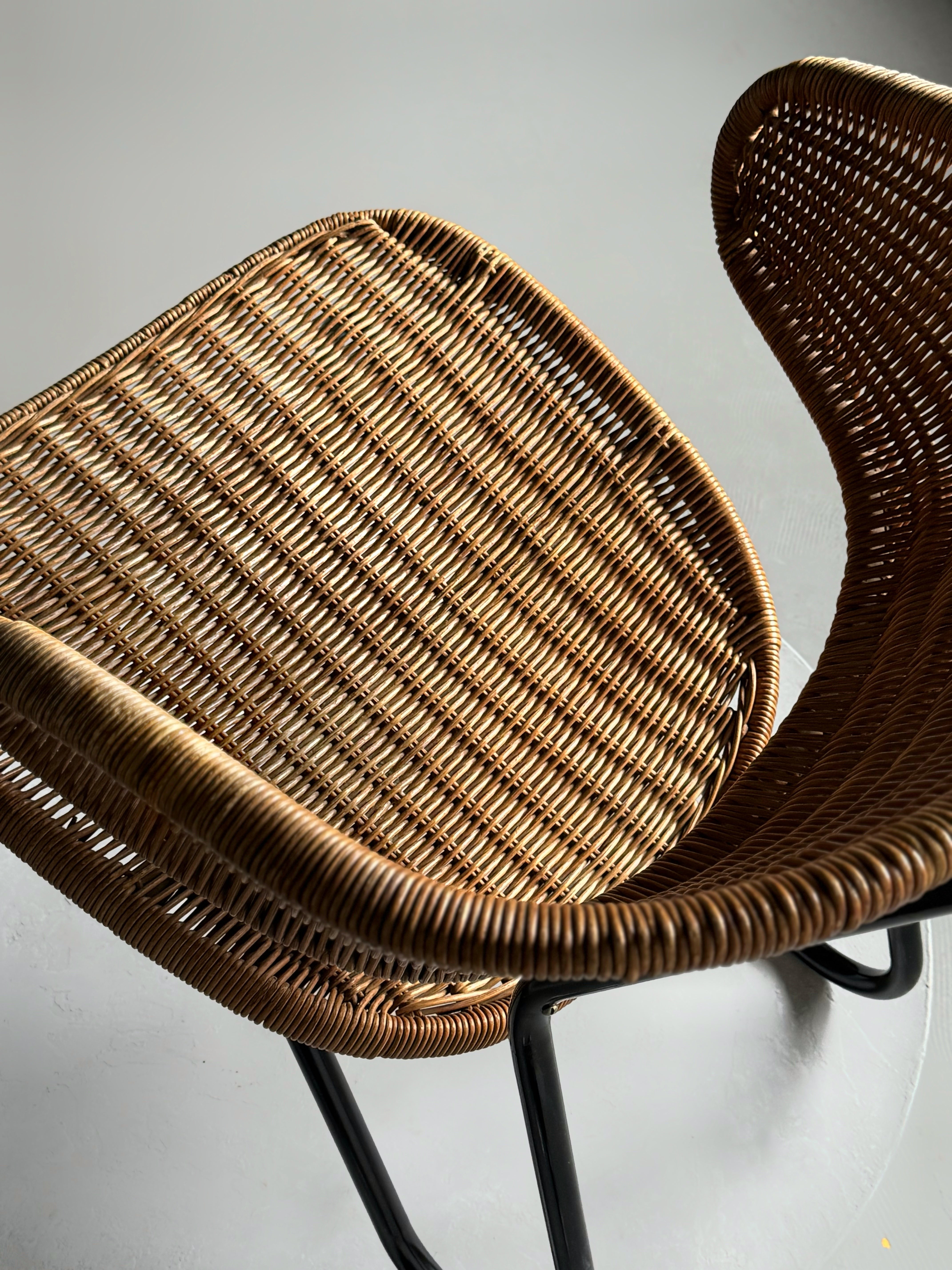 Set of 2 Easy Chair in Rattan by Dirk Van Slighted