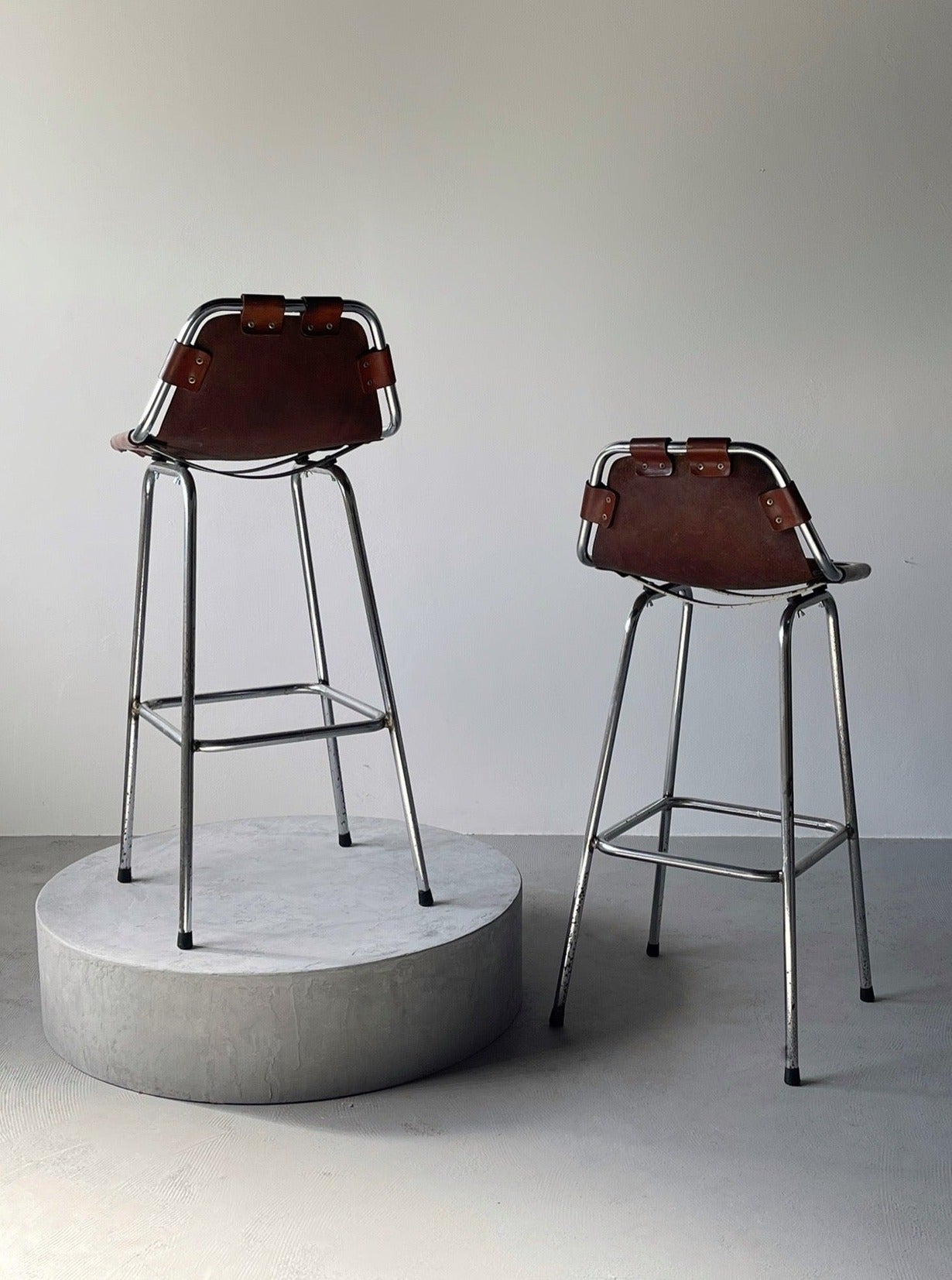 Les Arcs bar stool selected by Charlotte Perriand