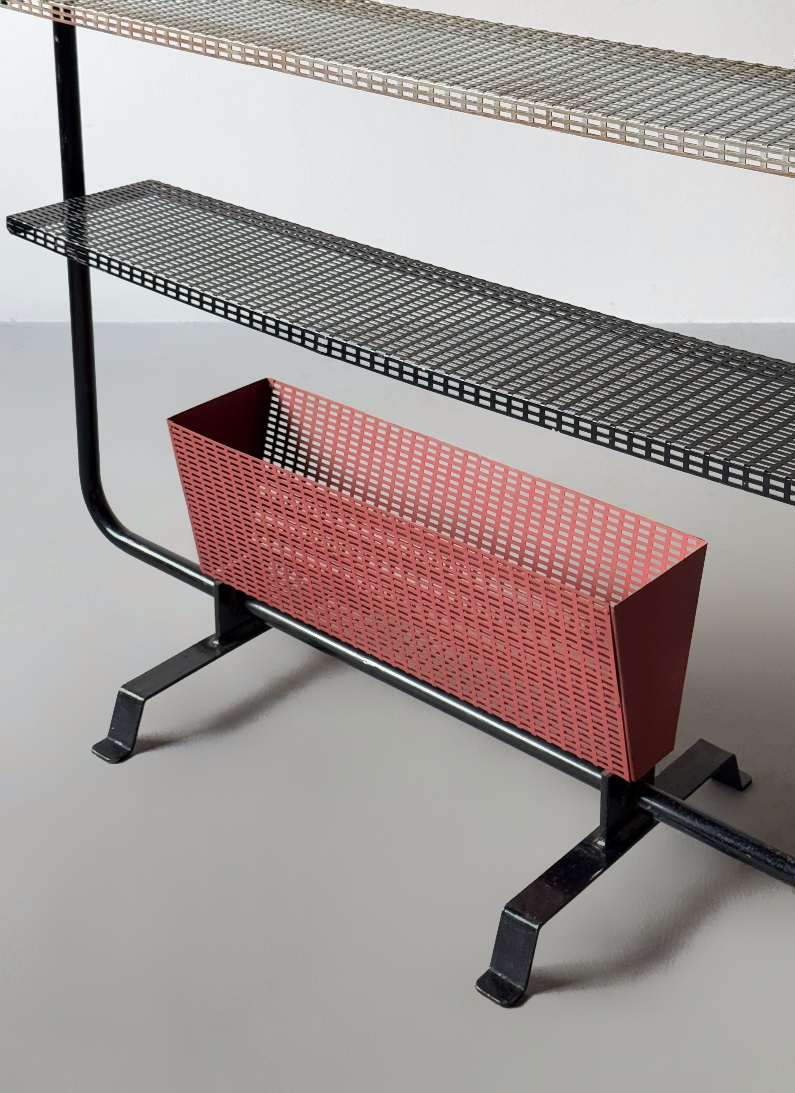 Freestanding Shelving Unit with Lamp 1960s