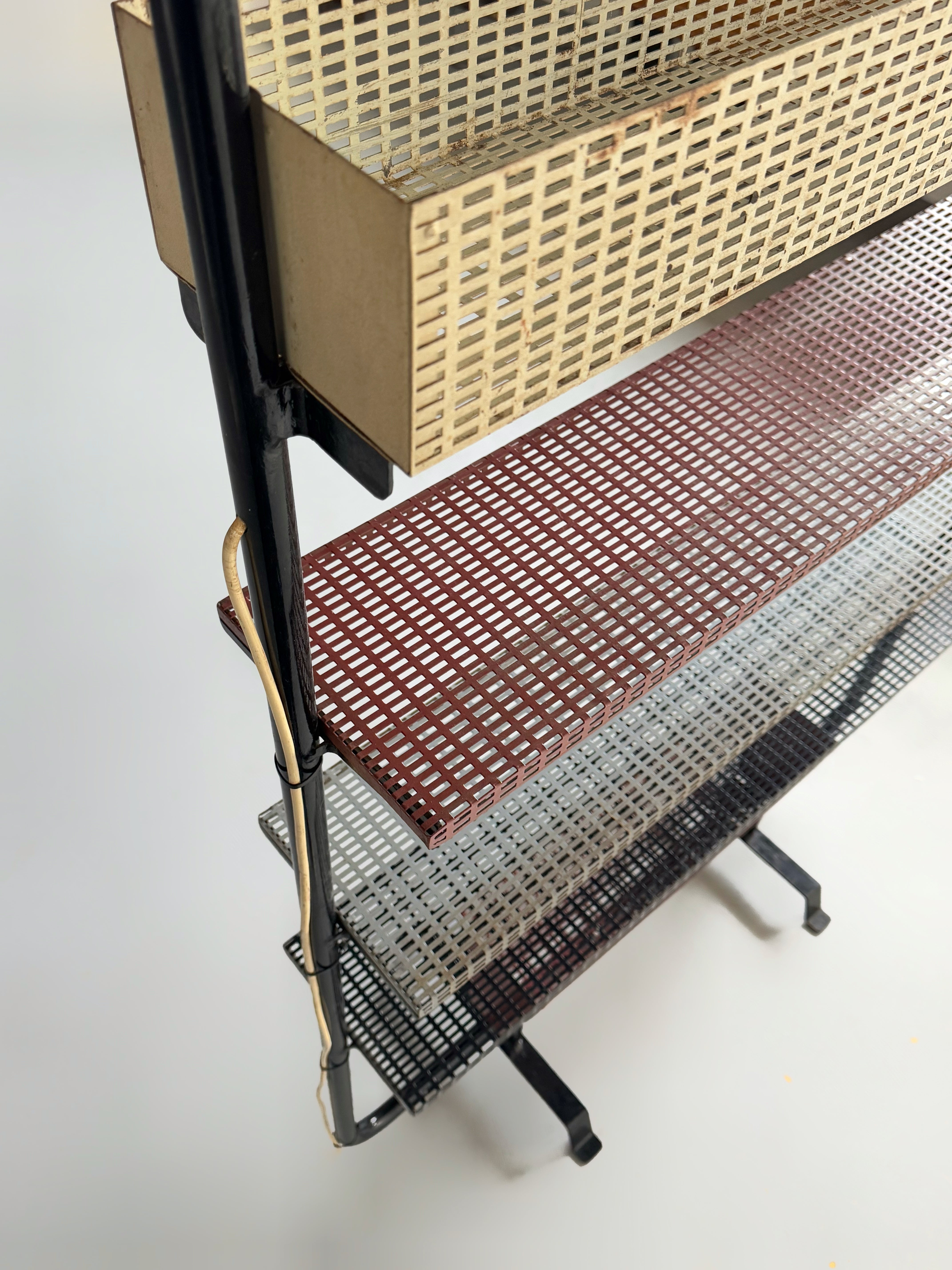 Freestanding Shelving Unit with Lamp 1960s