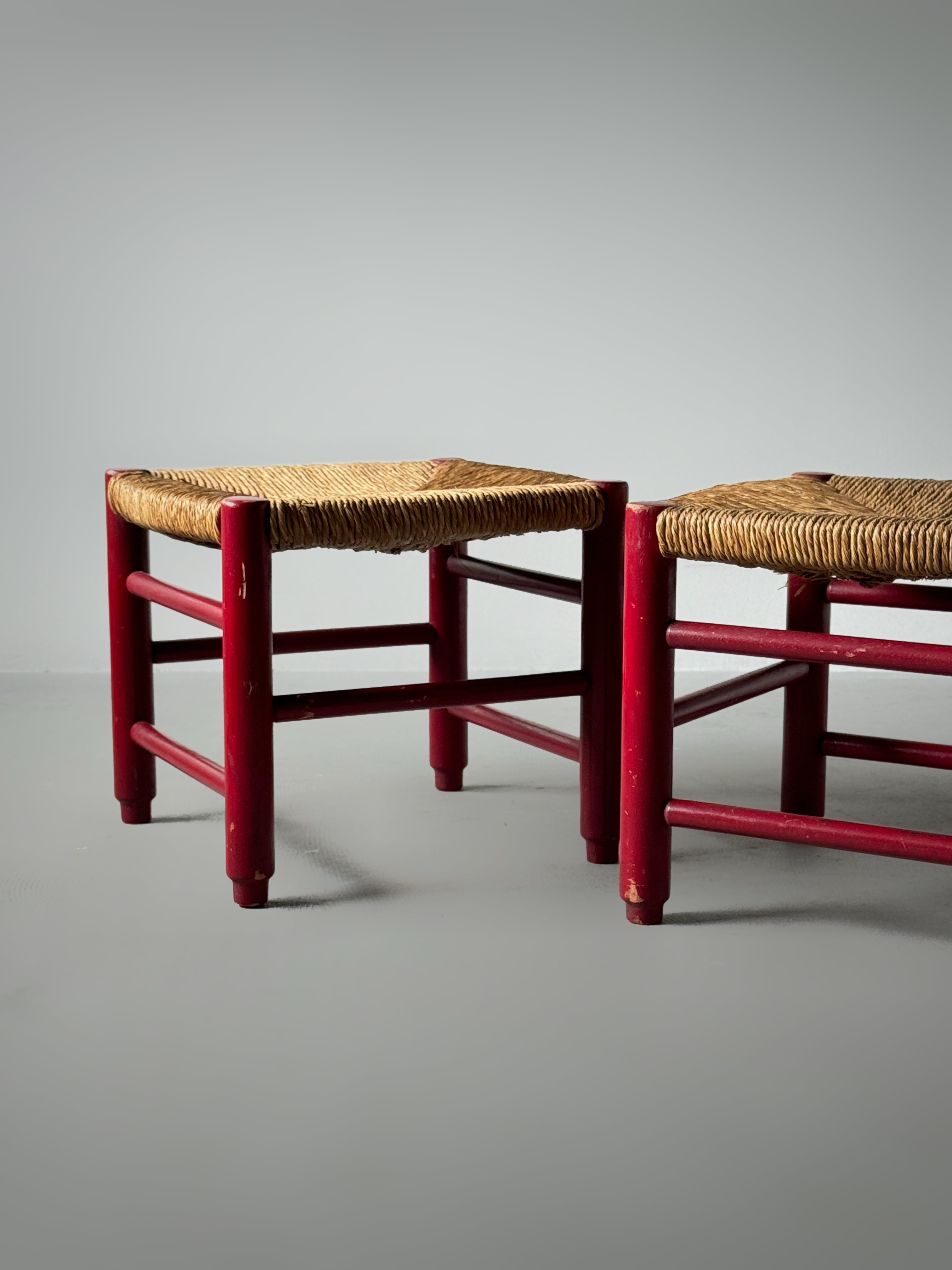 Set of 2 French Rush Stools