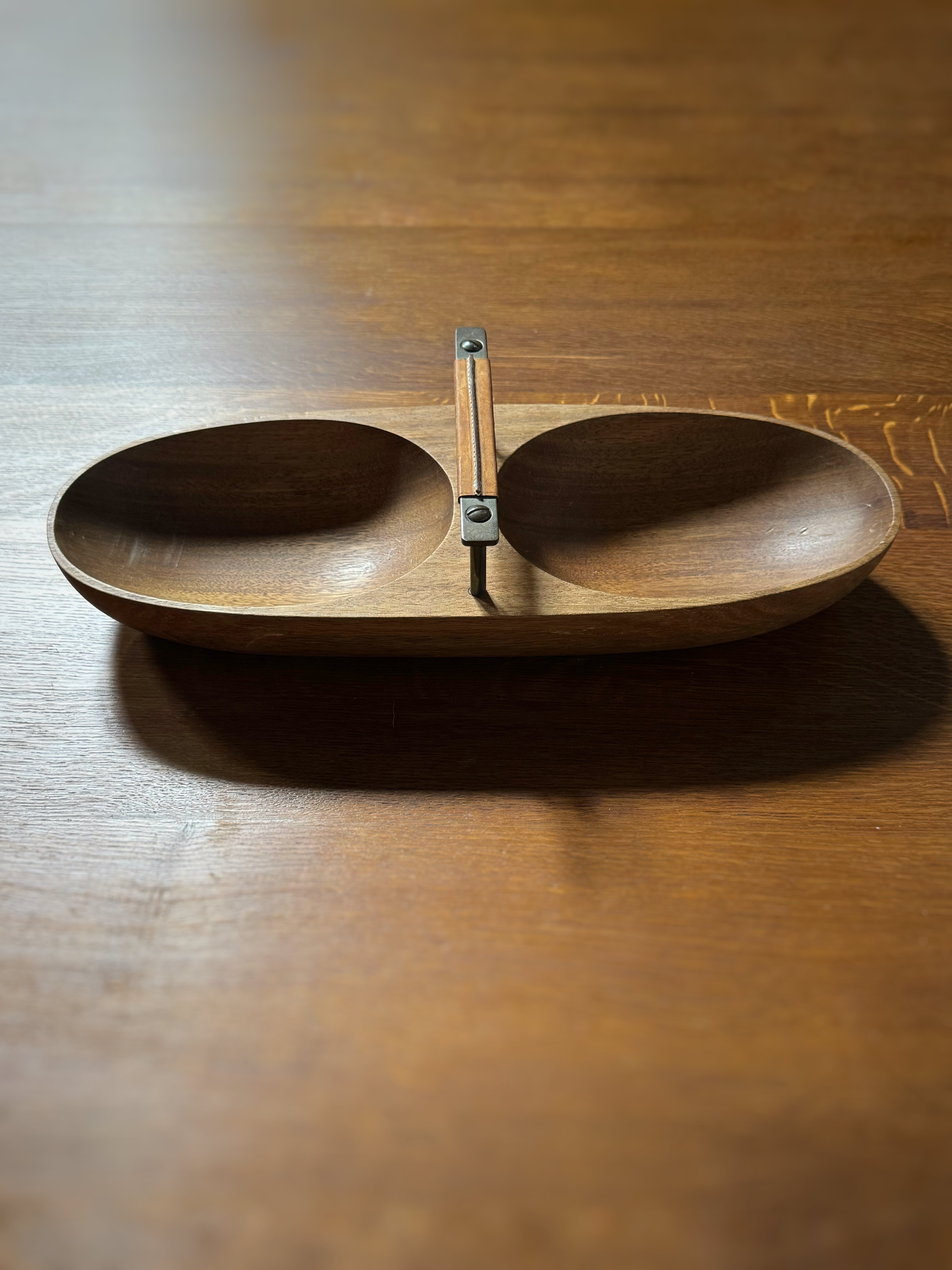 Large Bowl Model 451 and Nutcracker with Leather Handles, 1950s Vienna, Austria