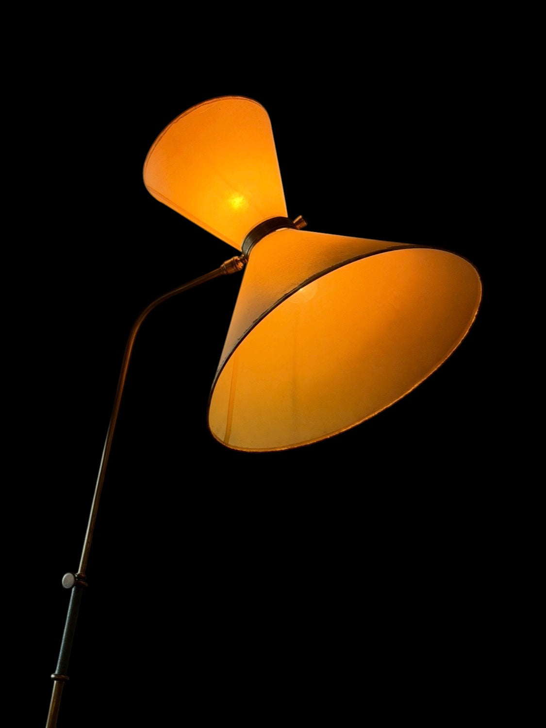 Maison Lunel Dual Conical Shade Floor Lamp, 1950s France