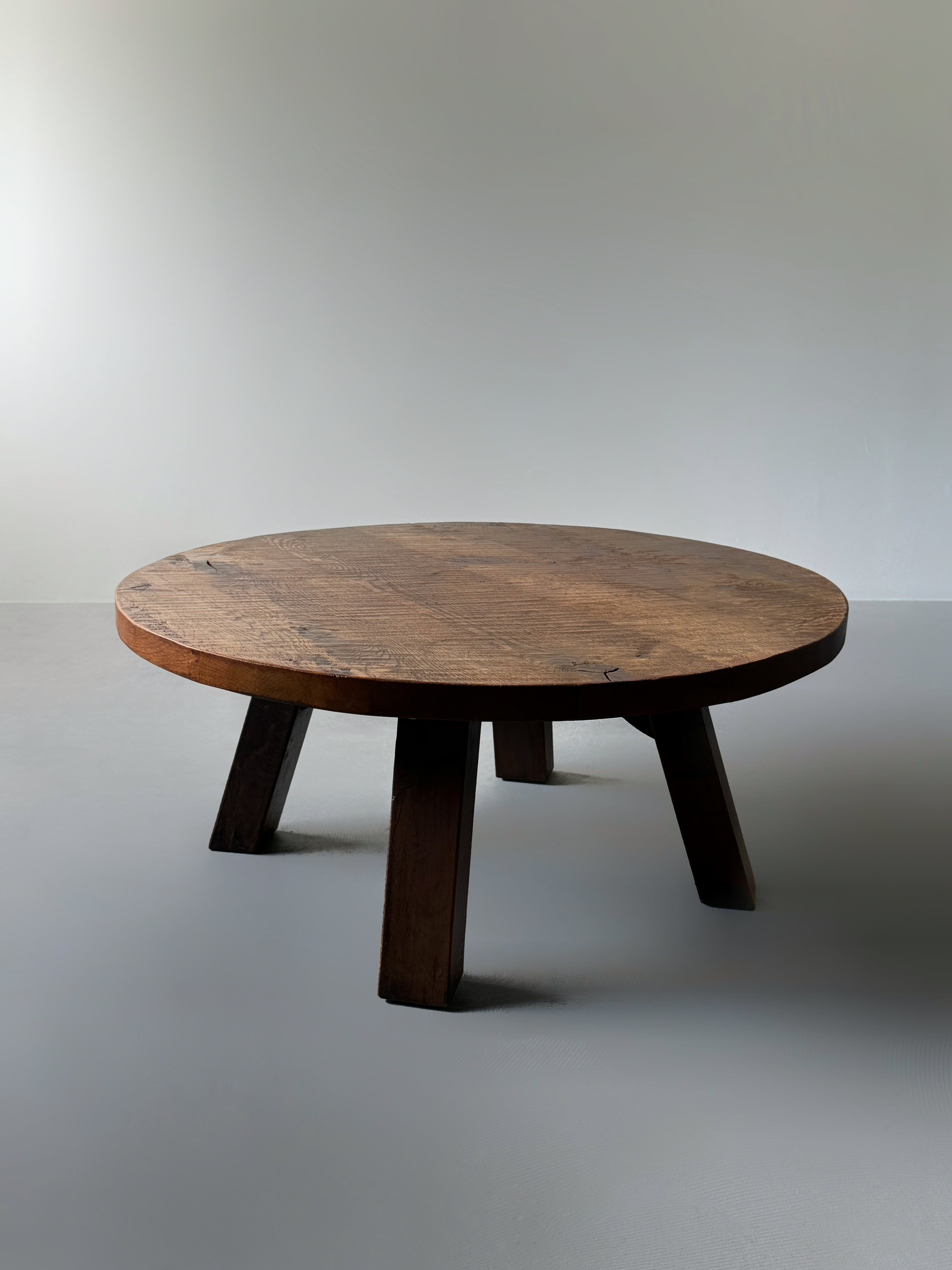 Round Brutalist Coffee Table 1950s