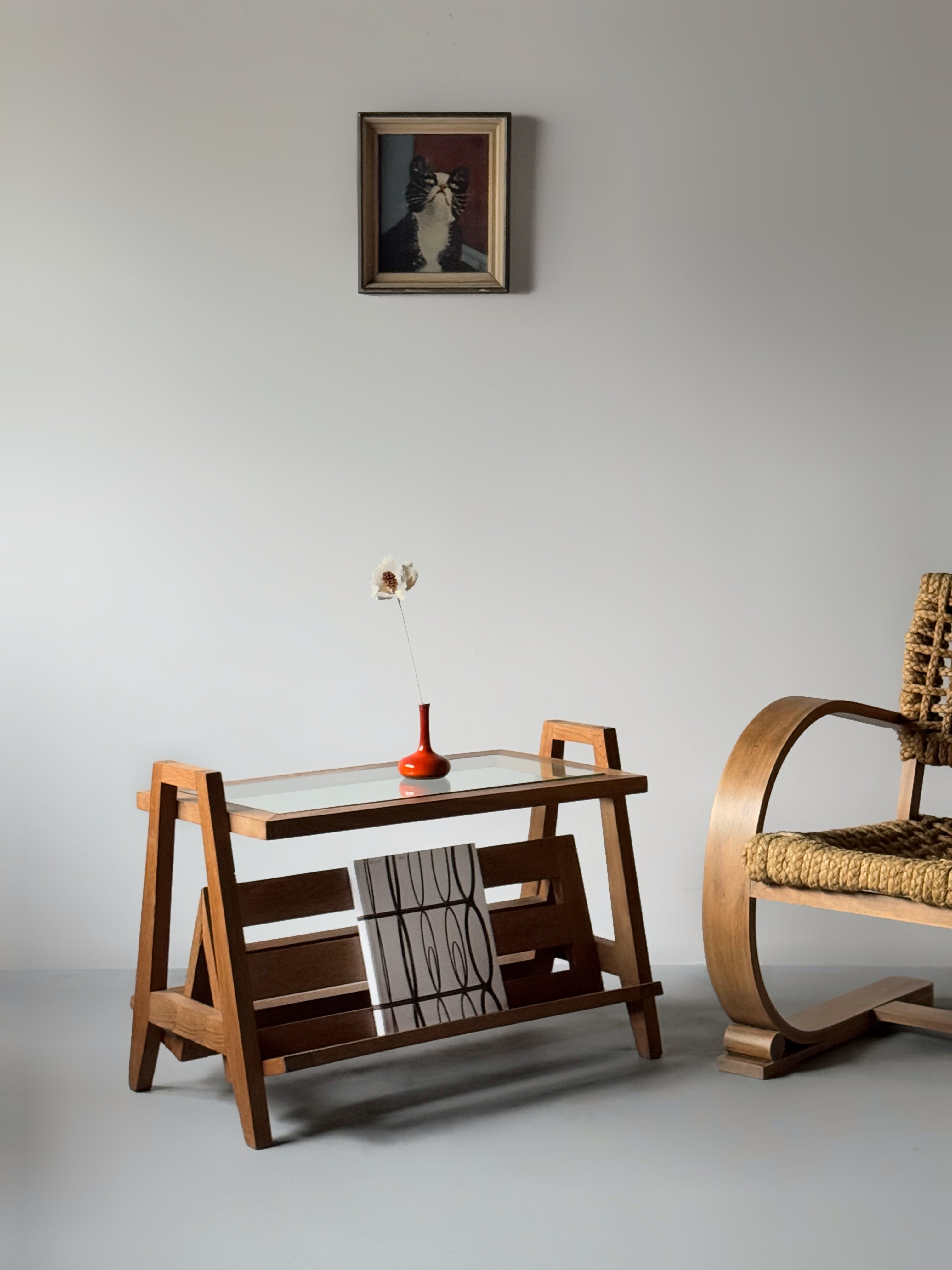 Side Table with Book Holder, France