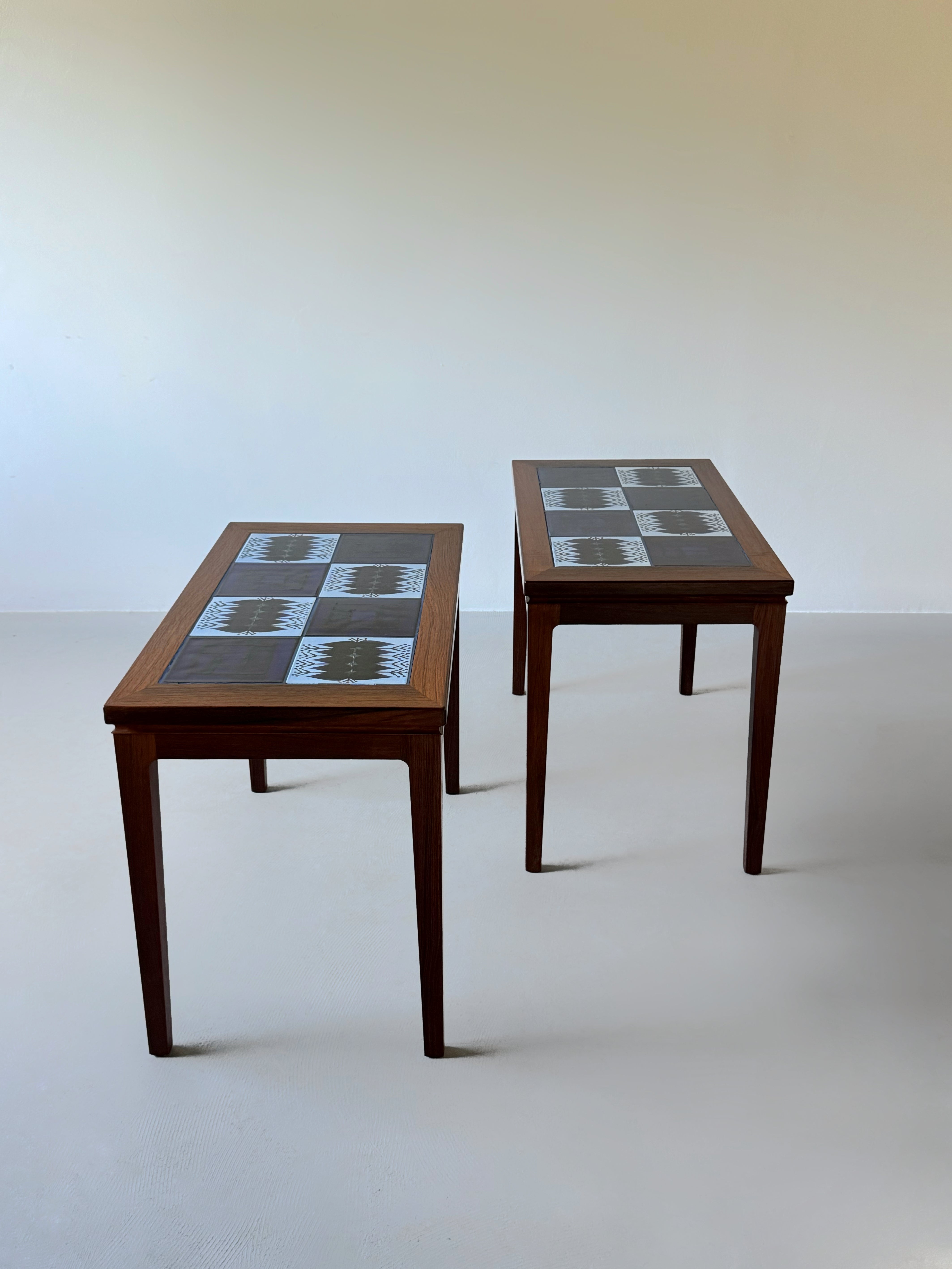 Danish Side Table with Tiles in rosewood