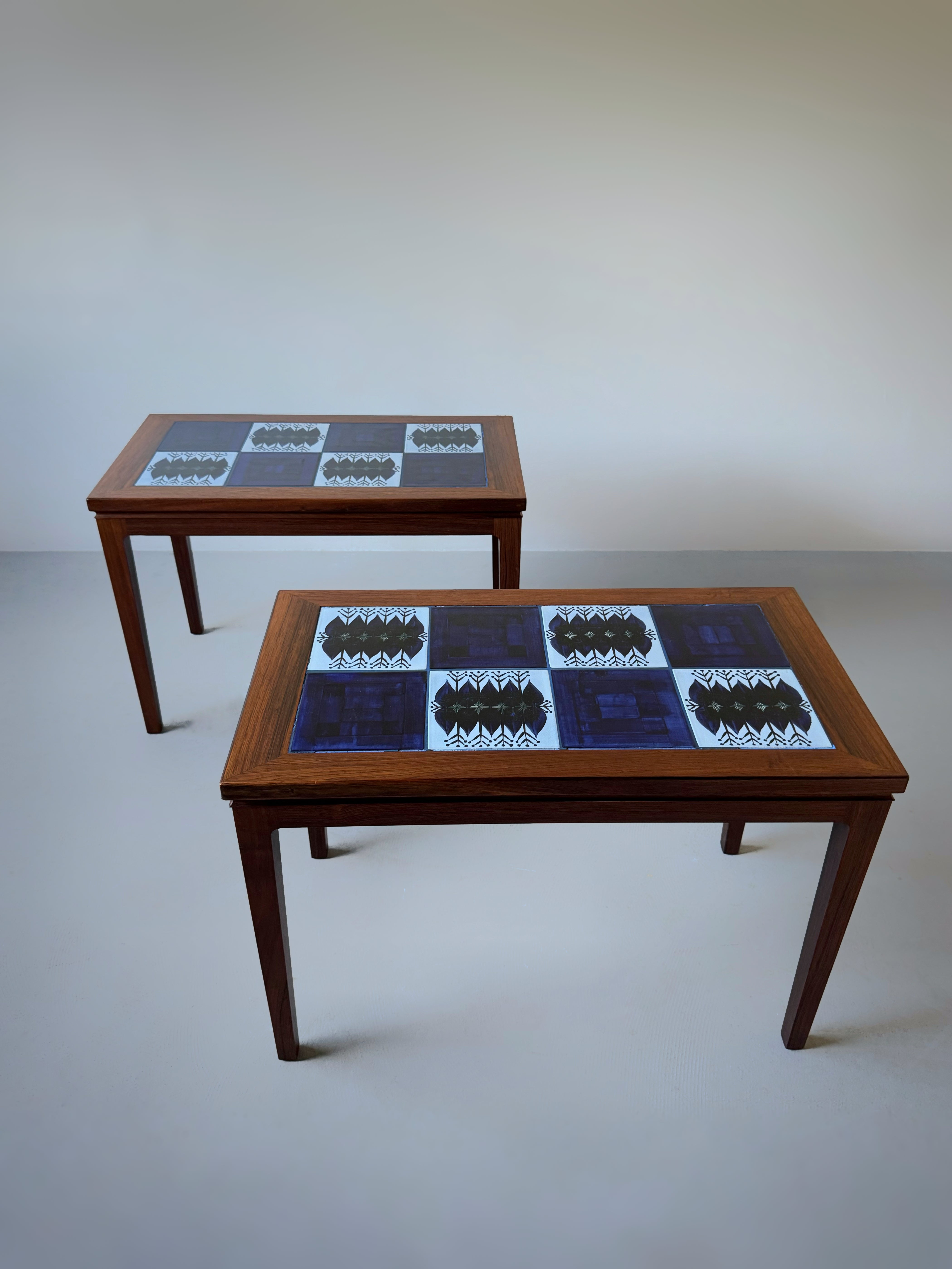Danish Side Table with Tiles in rosewood