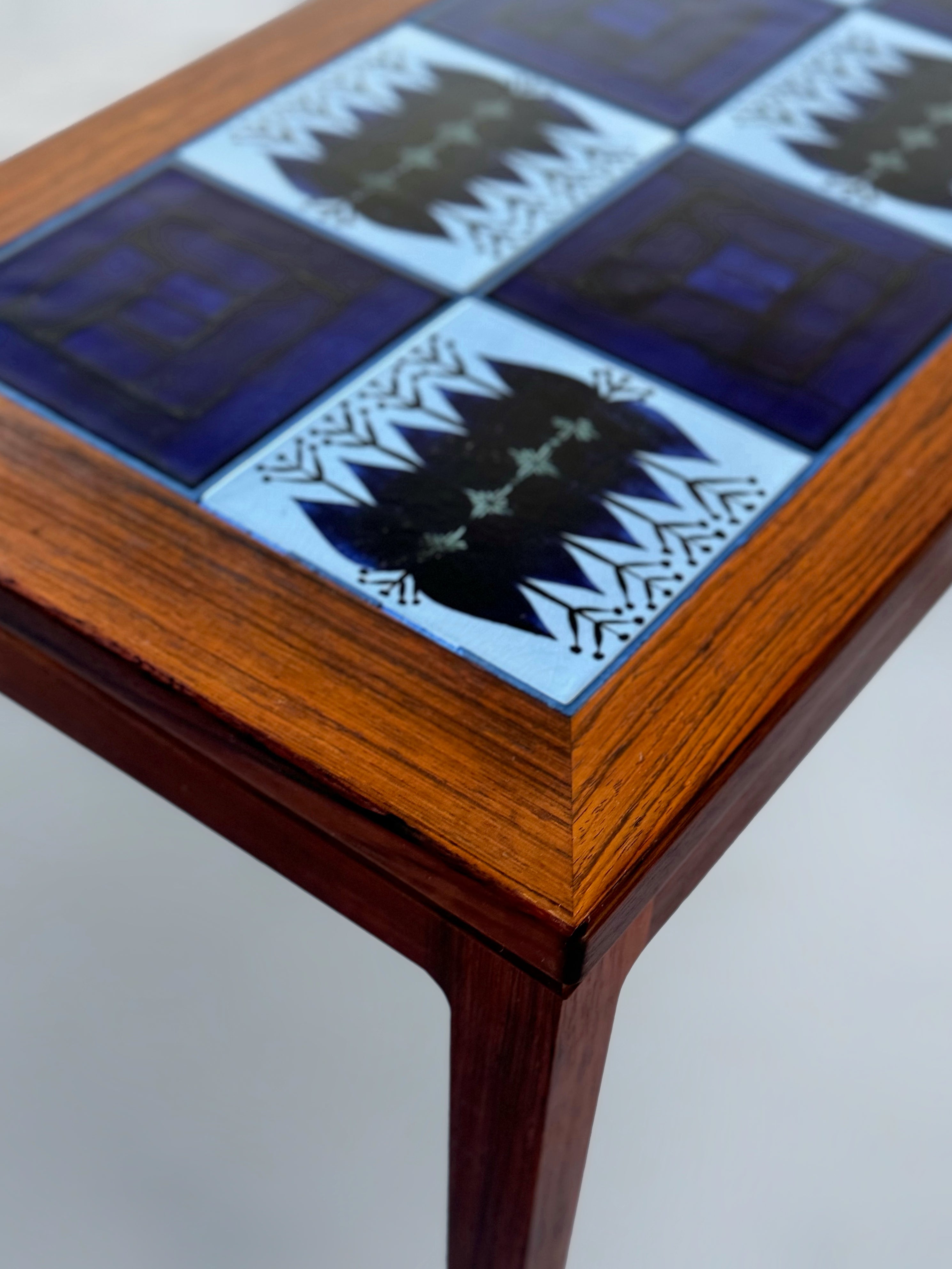 Danish Side Table with Tiles in rosewood