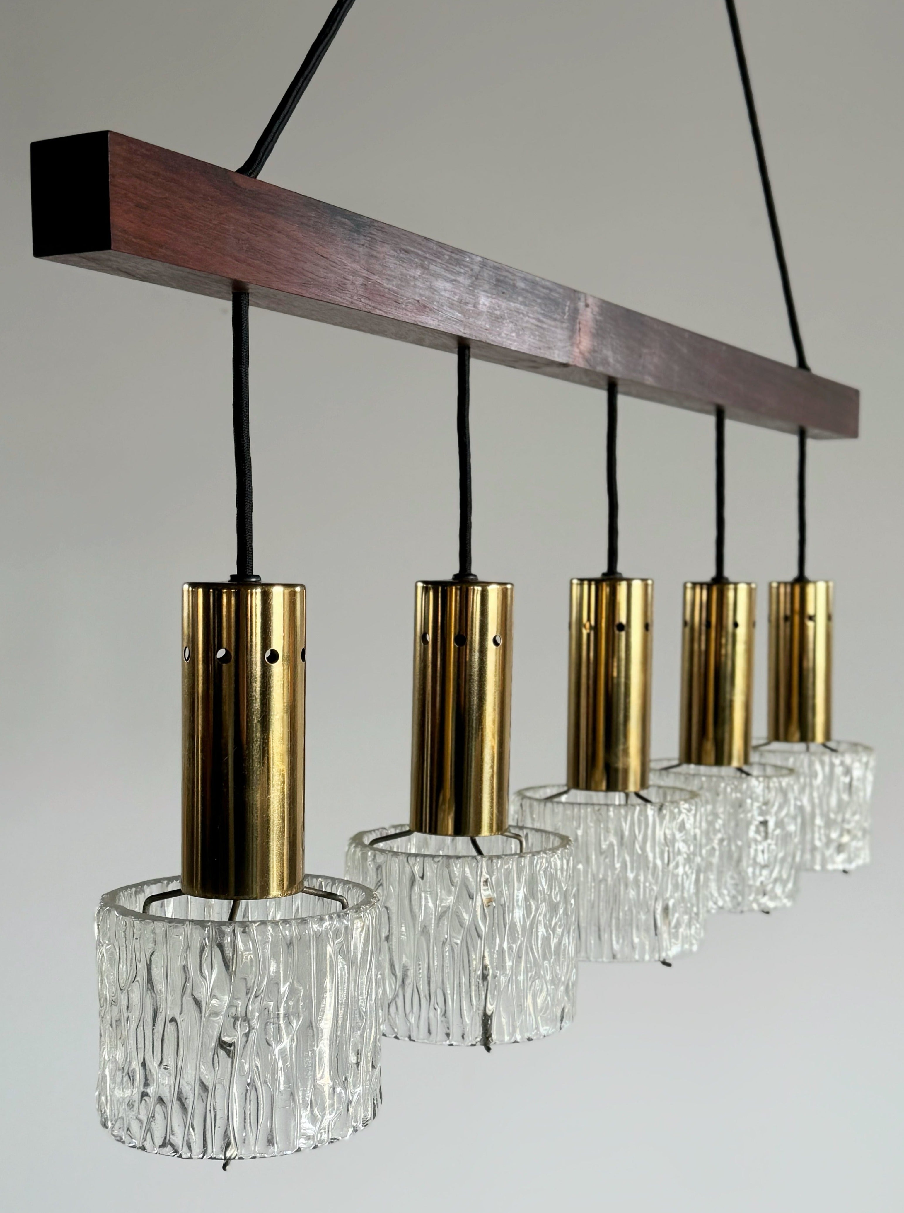 Carl Fagerlund Brass & Crystal Pendant Lamp