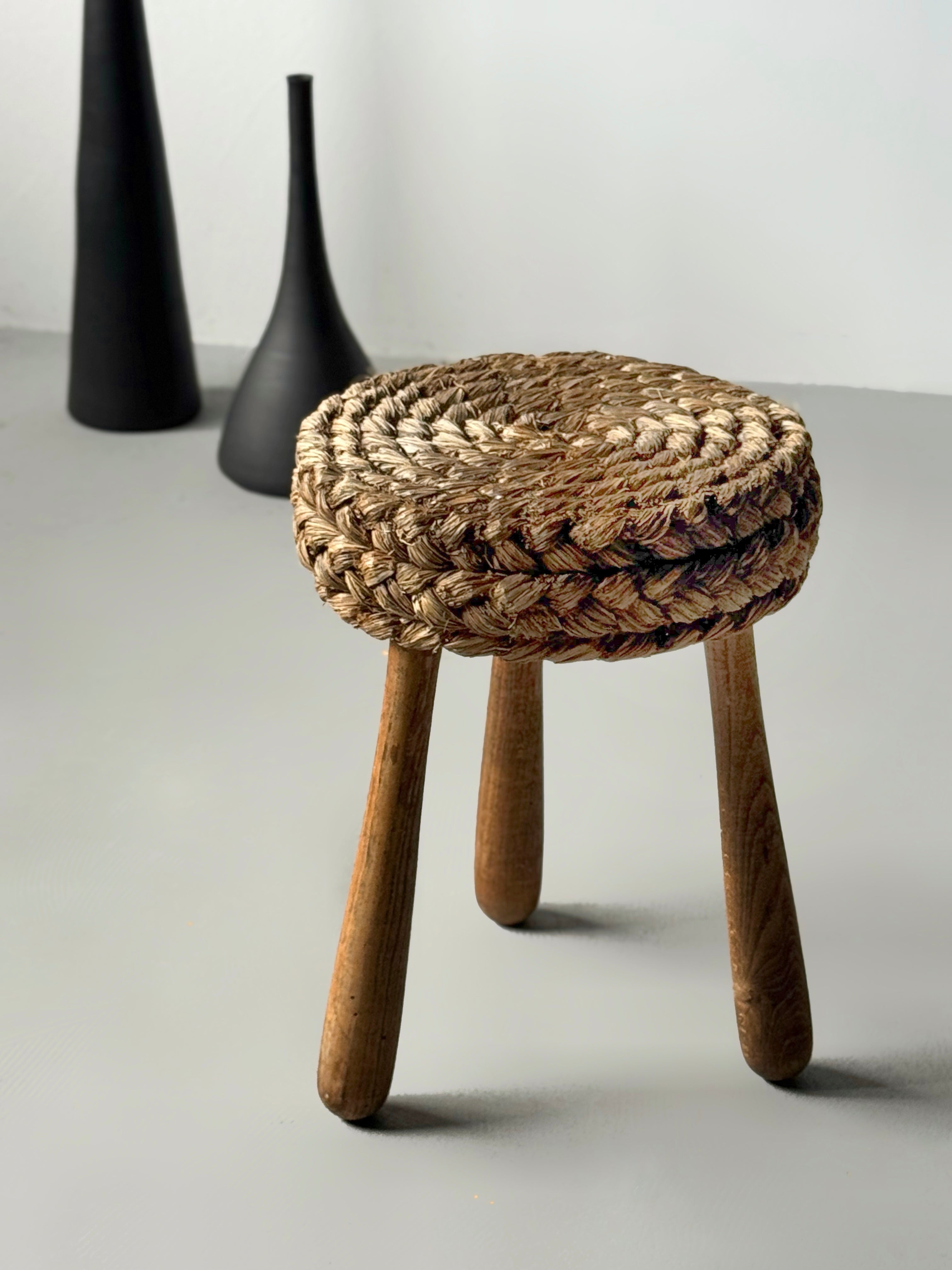 Stool designed by Adrien Audoux and Frida Minet, France 1950