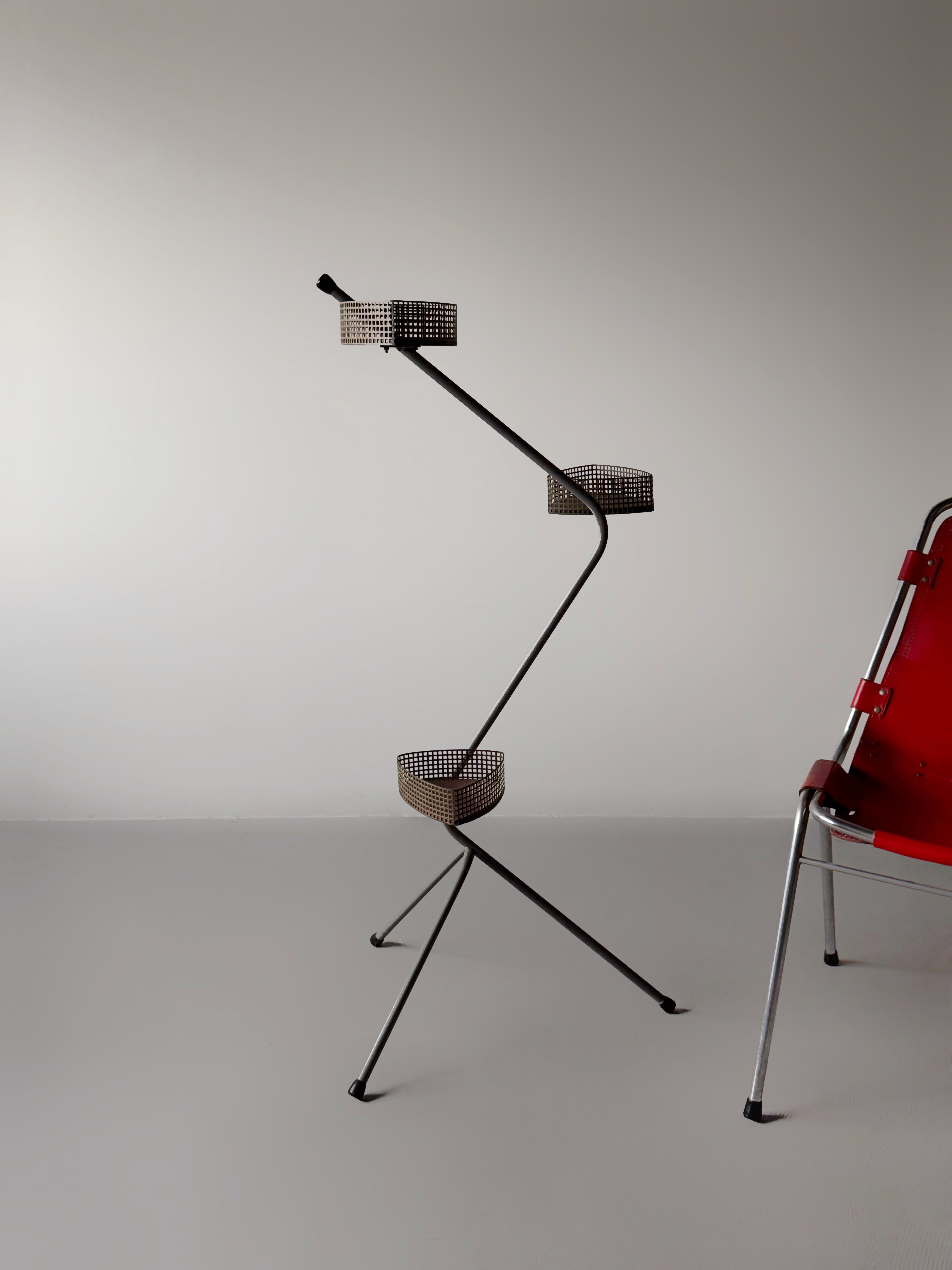 Triangular Basket Plant Stand,The Netherlands 1950s
