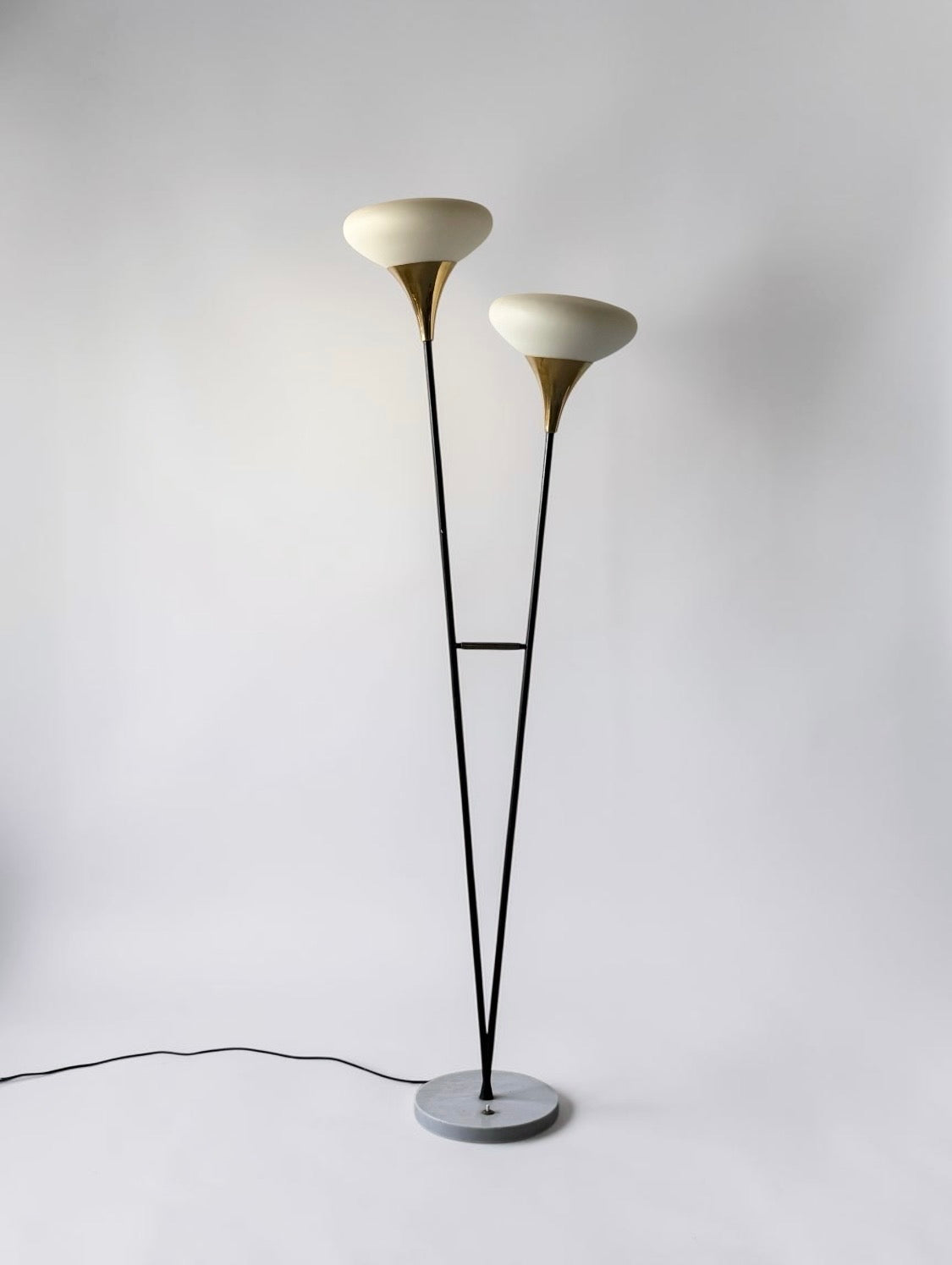 Metal and Glass Floor Lamp from Stilnovo, Italy, 1950s