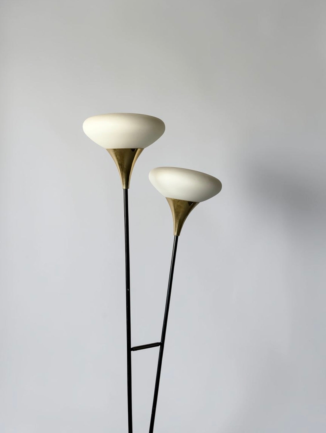 Metal and Glass Floor Lamp from Stilnovo, Italy, 1950s