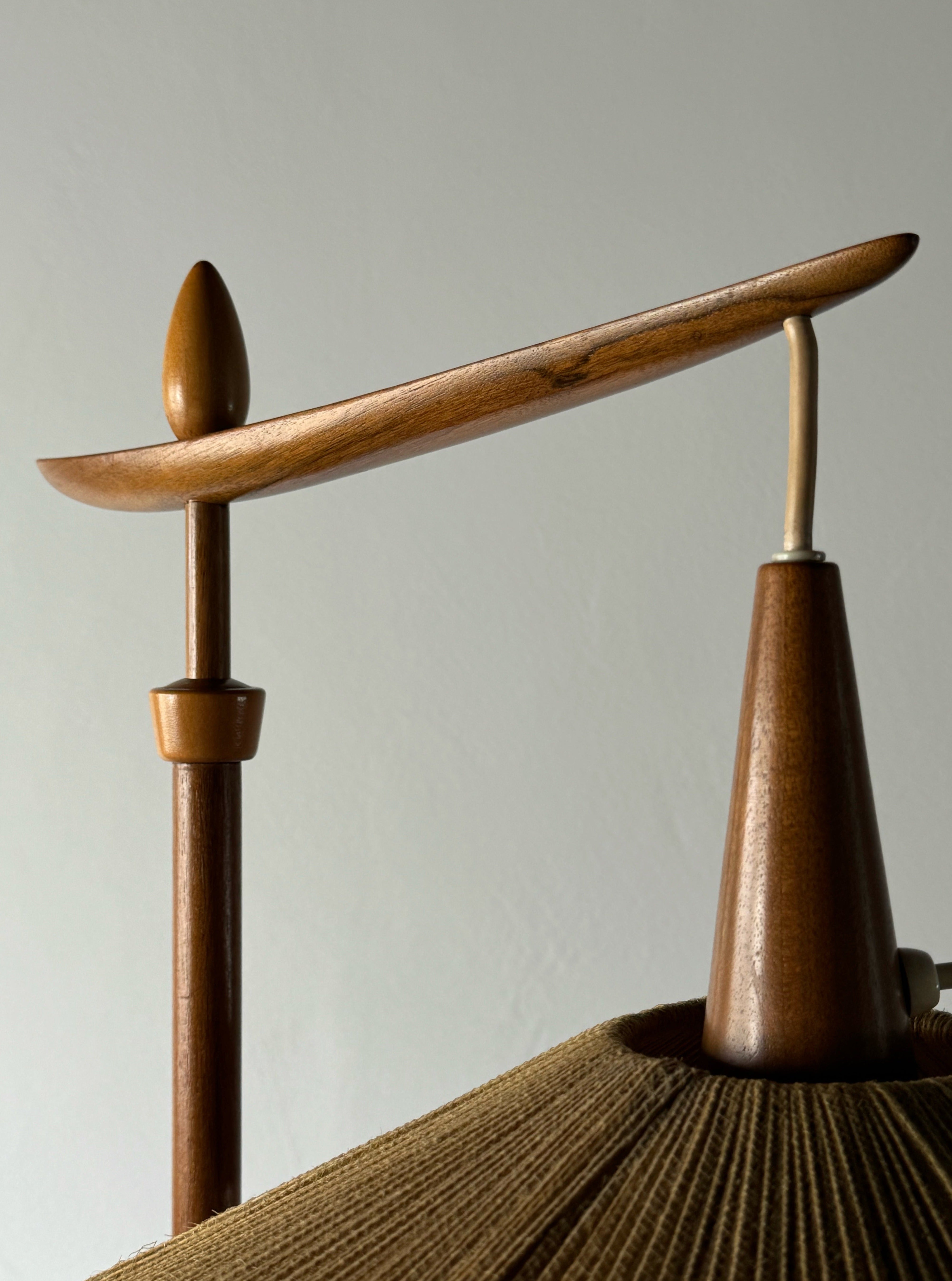 Floor lamp with cord shade manufactured by Temde Leuchten