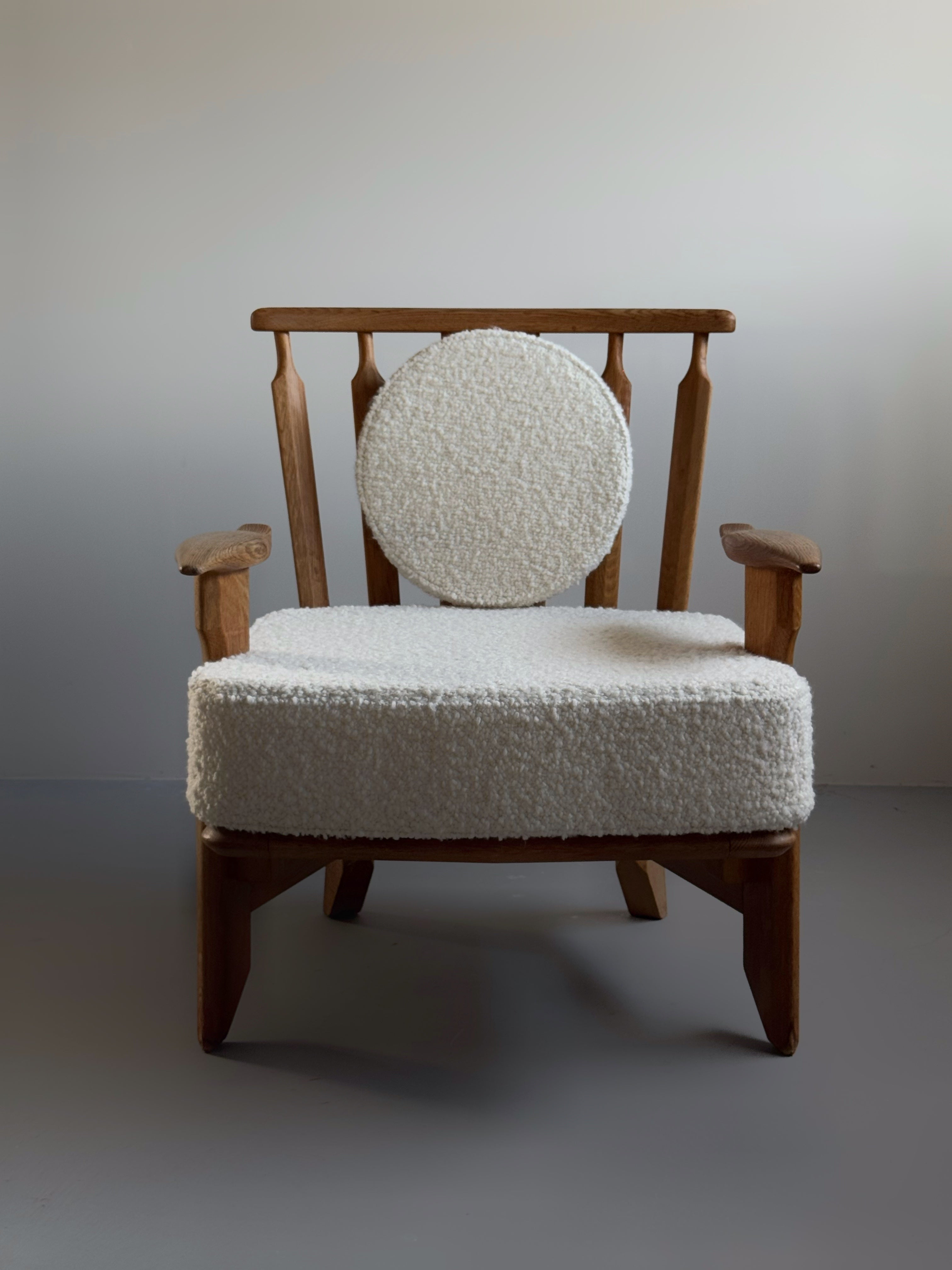 Armchair in oak by Guillerme et Chambron for Votre Maison, France 1960s