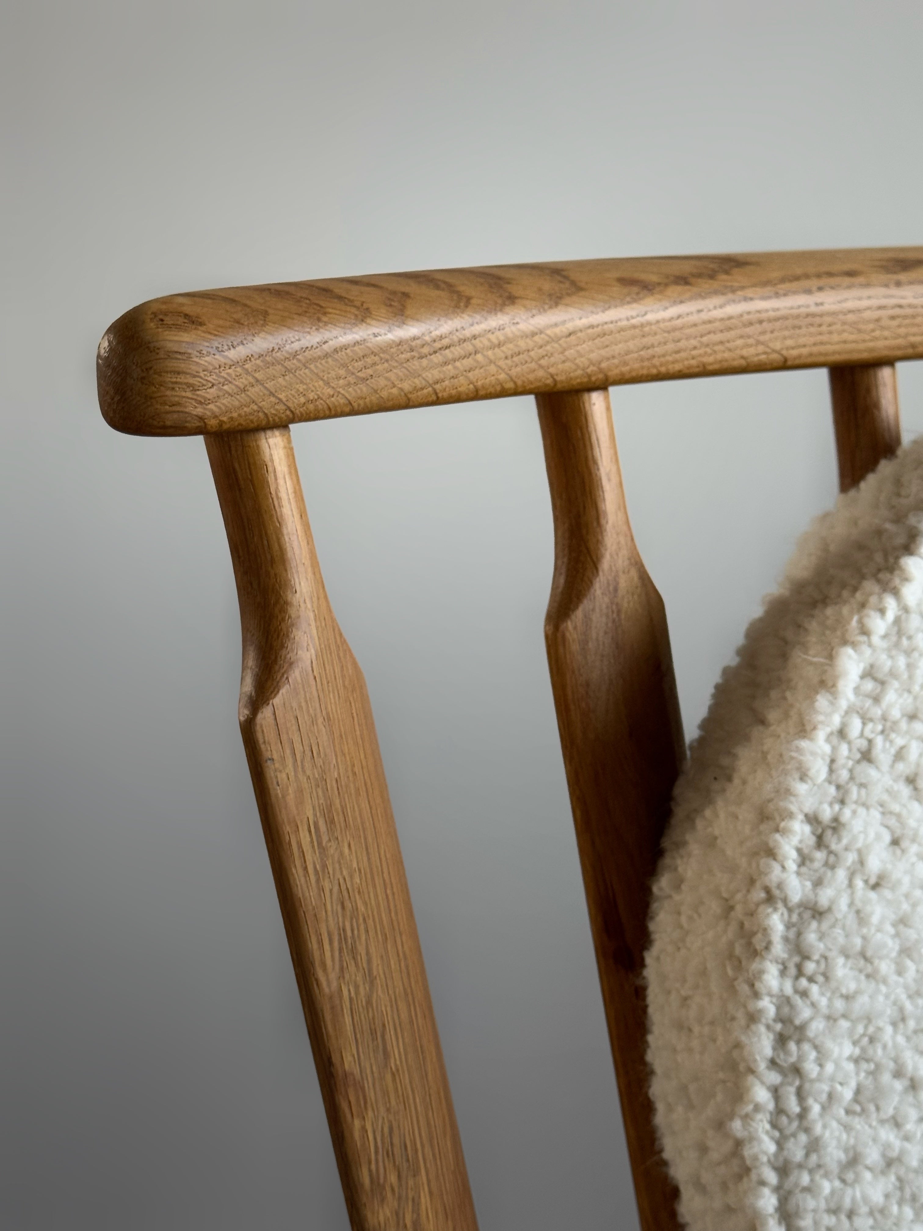 Armchair in oak by Guillerme et Chambron for Votre Maison, France 1960s