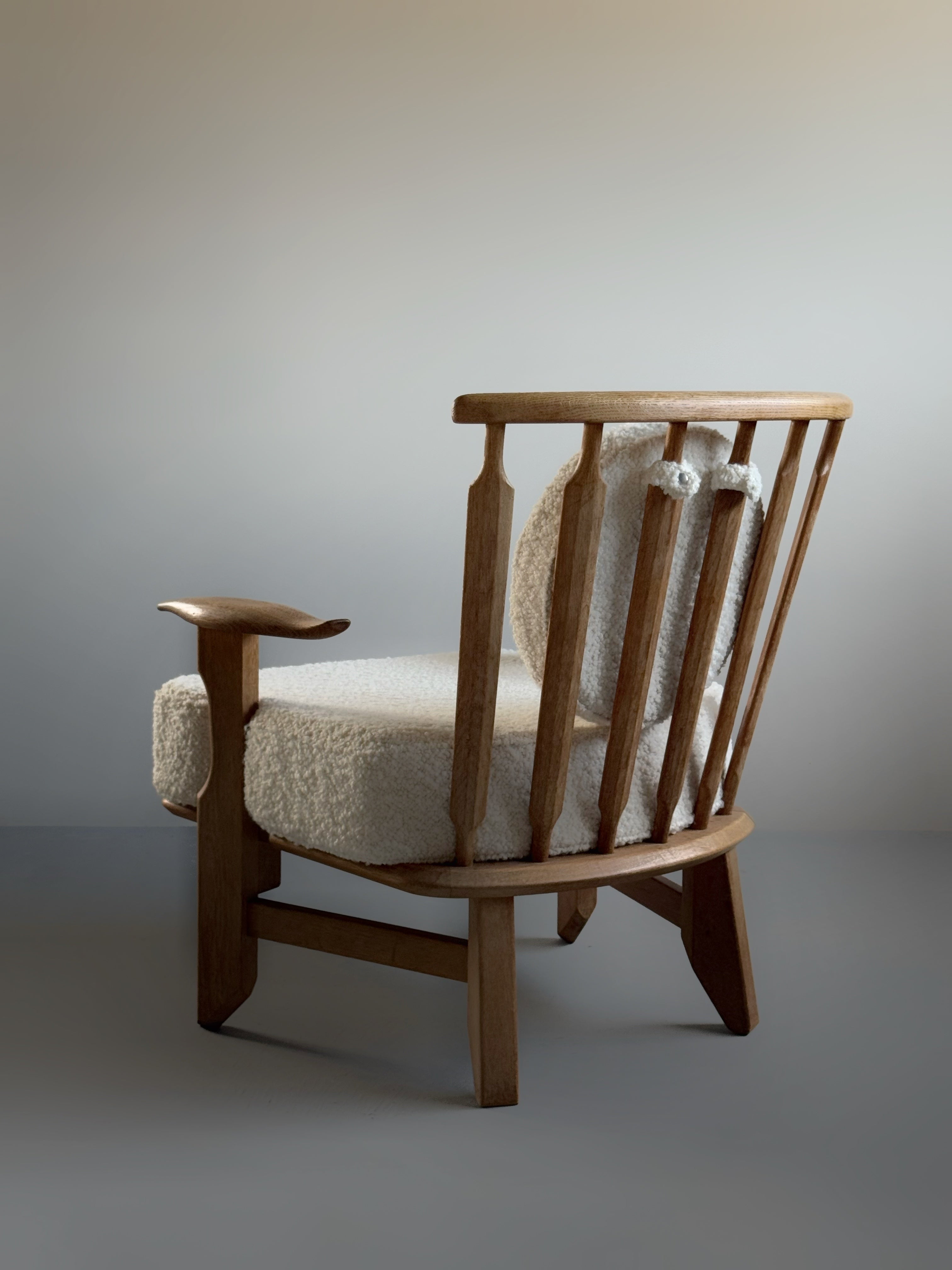 Armchair in oak by Guillerme et Chambron for Votre Maison, France 1960s