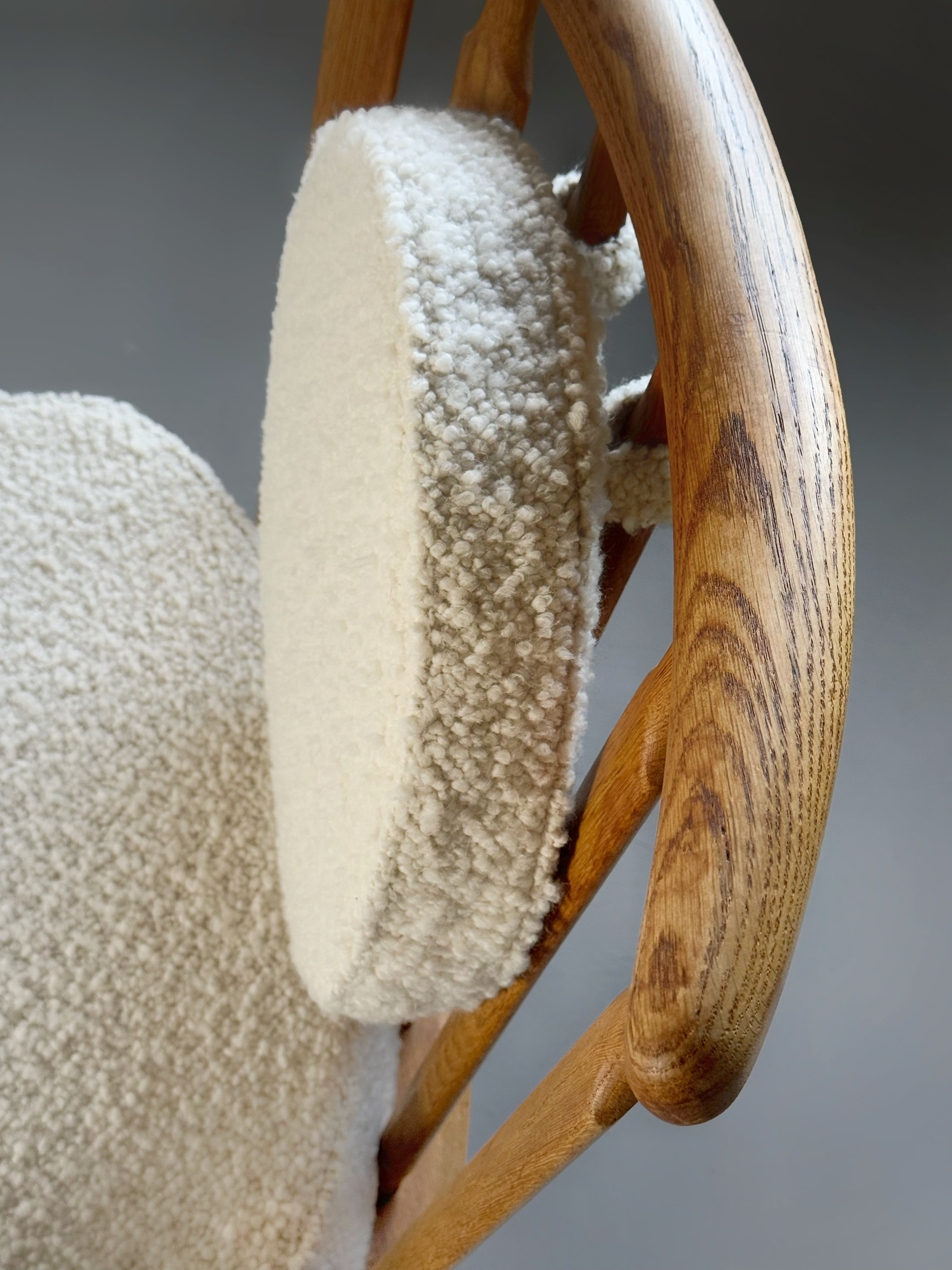 Armchair in oak by Guillerme et Chambron for Votre Maison, France 1960s