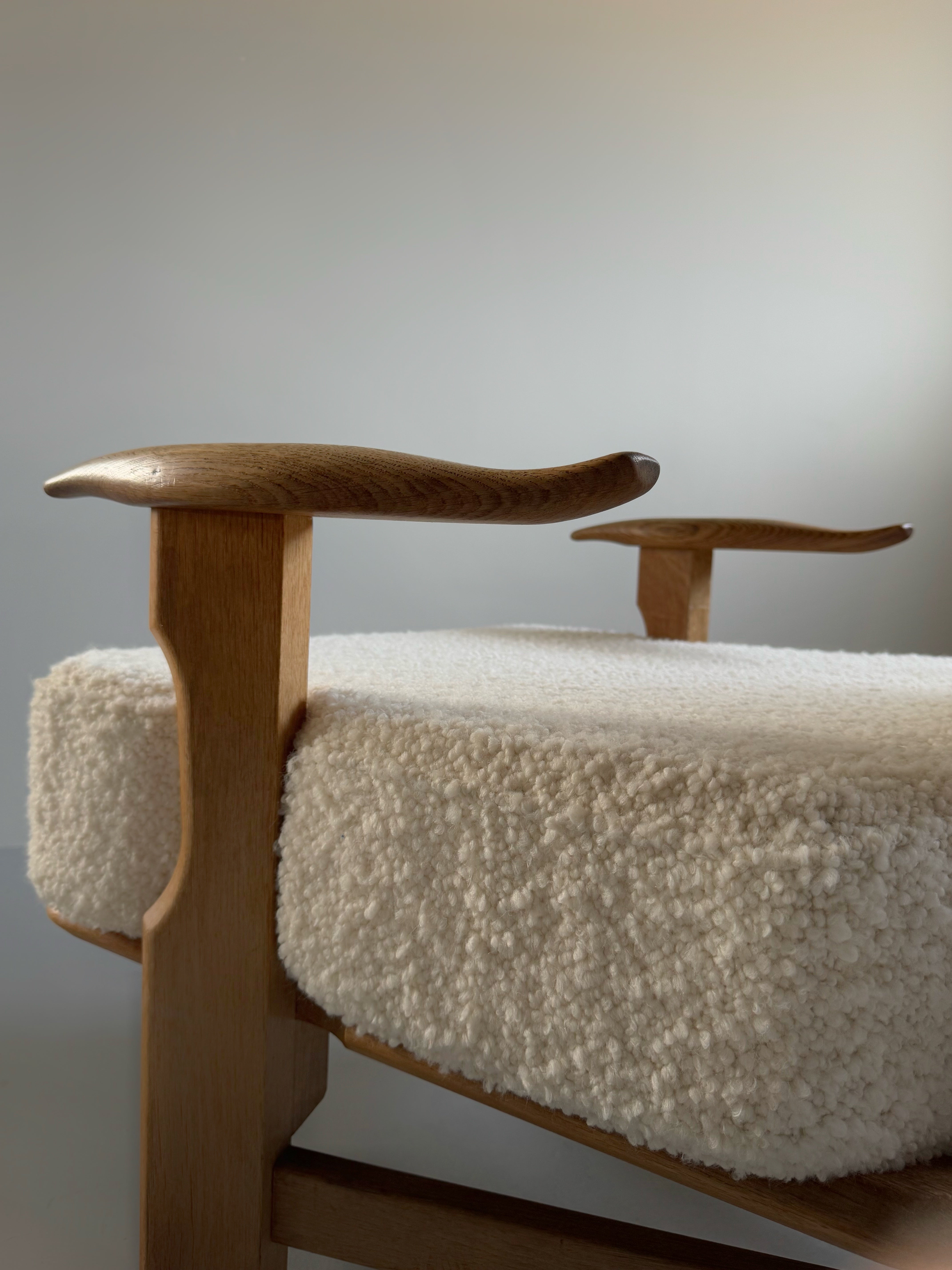 Armchair in oak by Guillerme et Chambron for Votre Maison, France 1960s