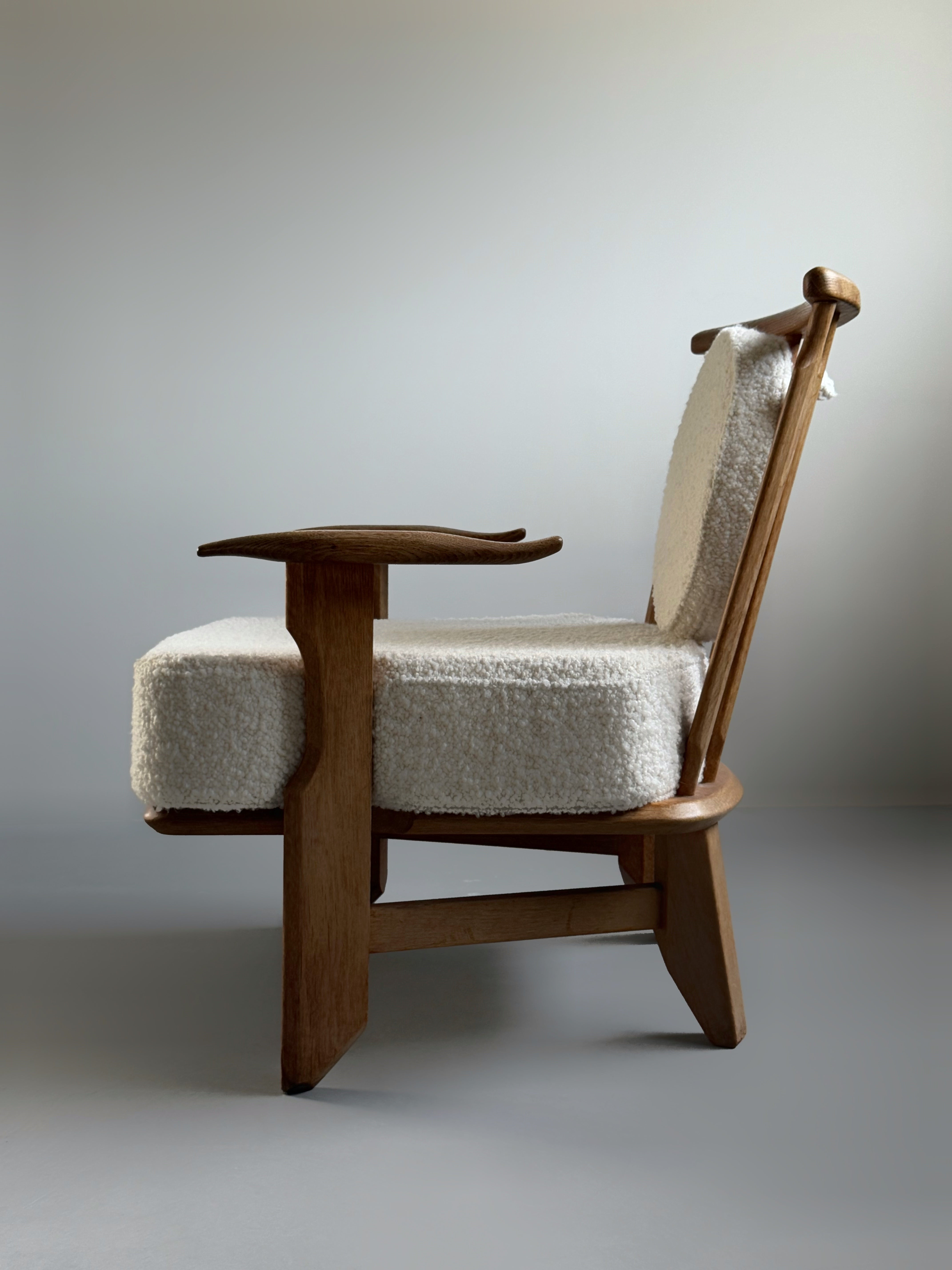 Armchair in oak by Guillerme et Chambron for Votre Maison, France 1960s