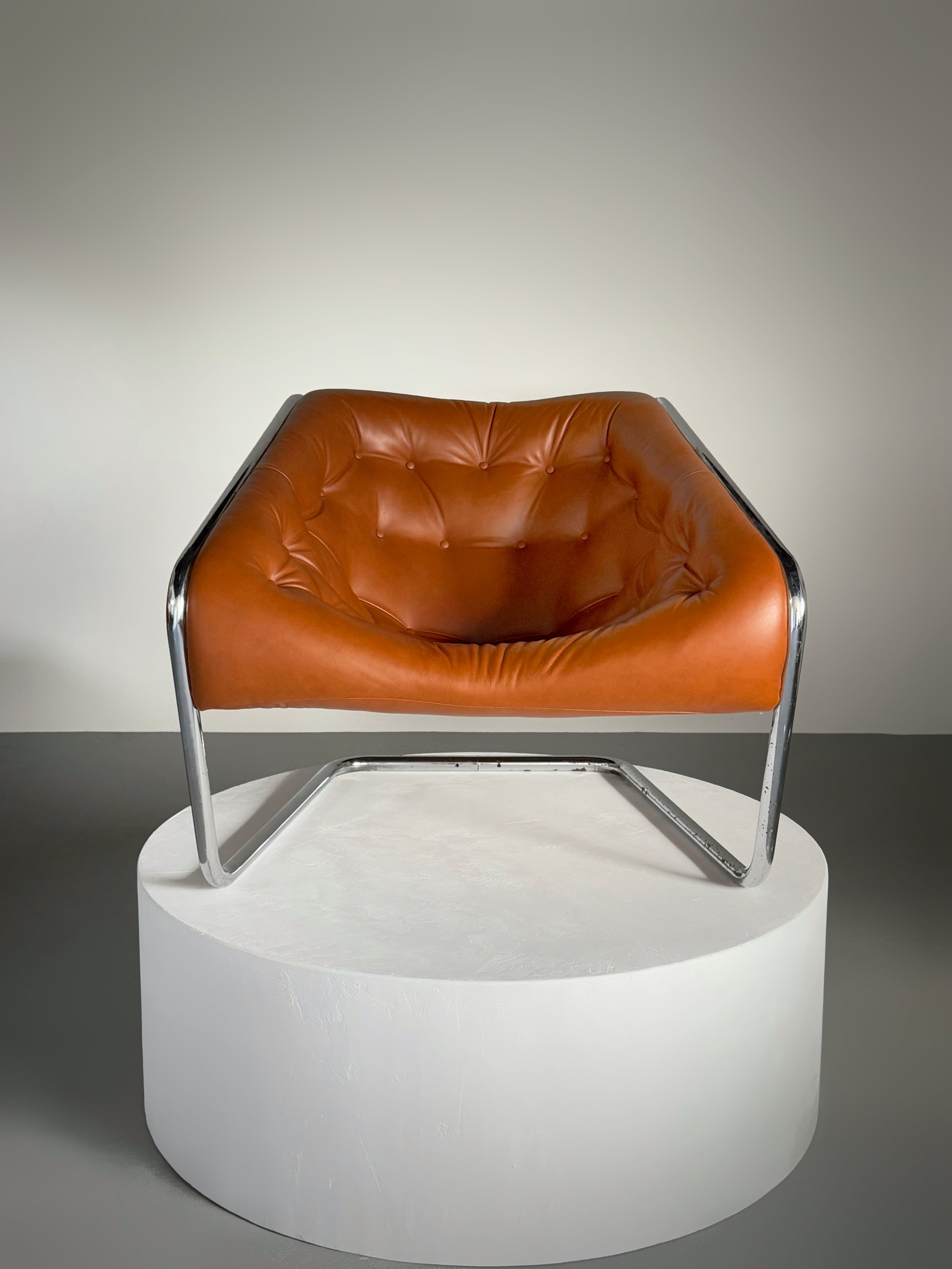 'Boxer' Lounge Chair by Kwok Hoi Chan for Steiner, France 1971