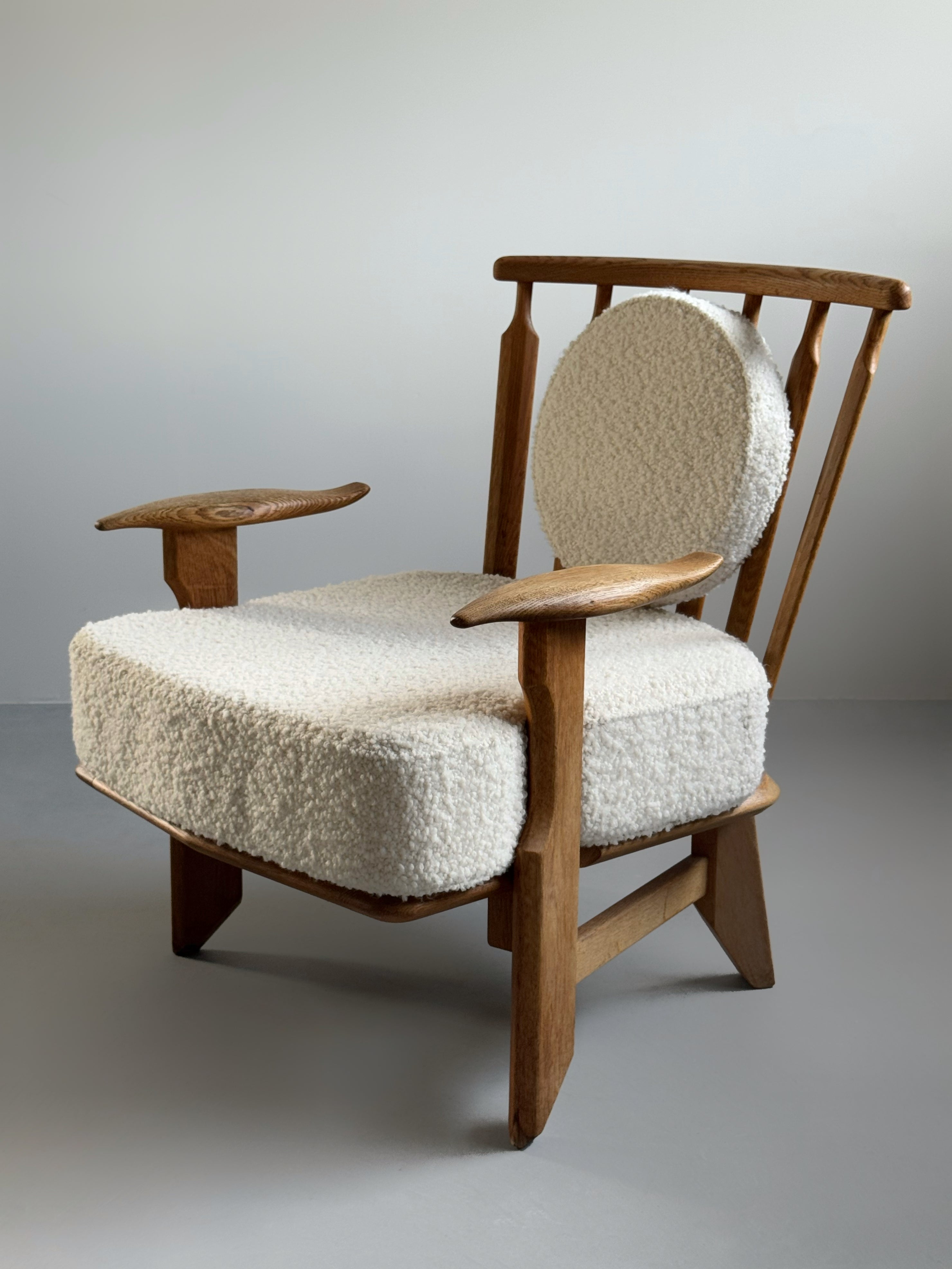 Armchair in oak by Guillerme et Chambron for Votre Maison, France 1960s