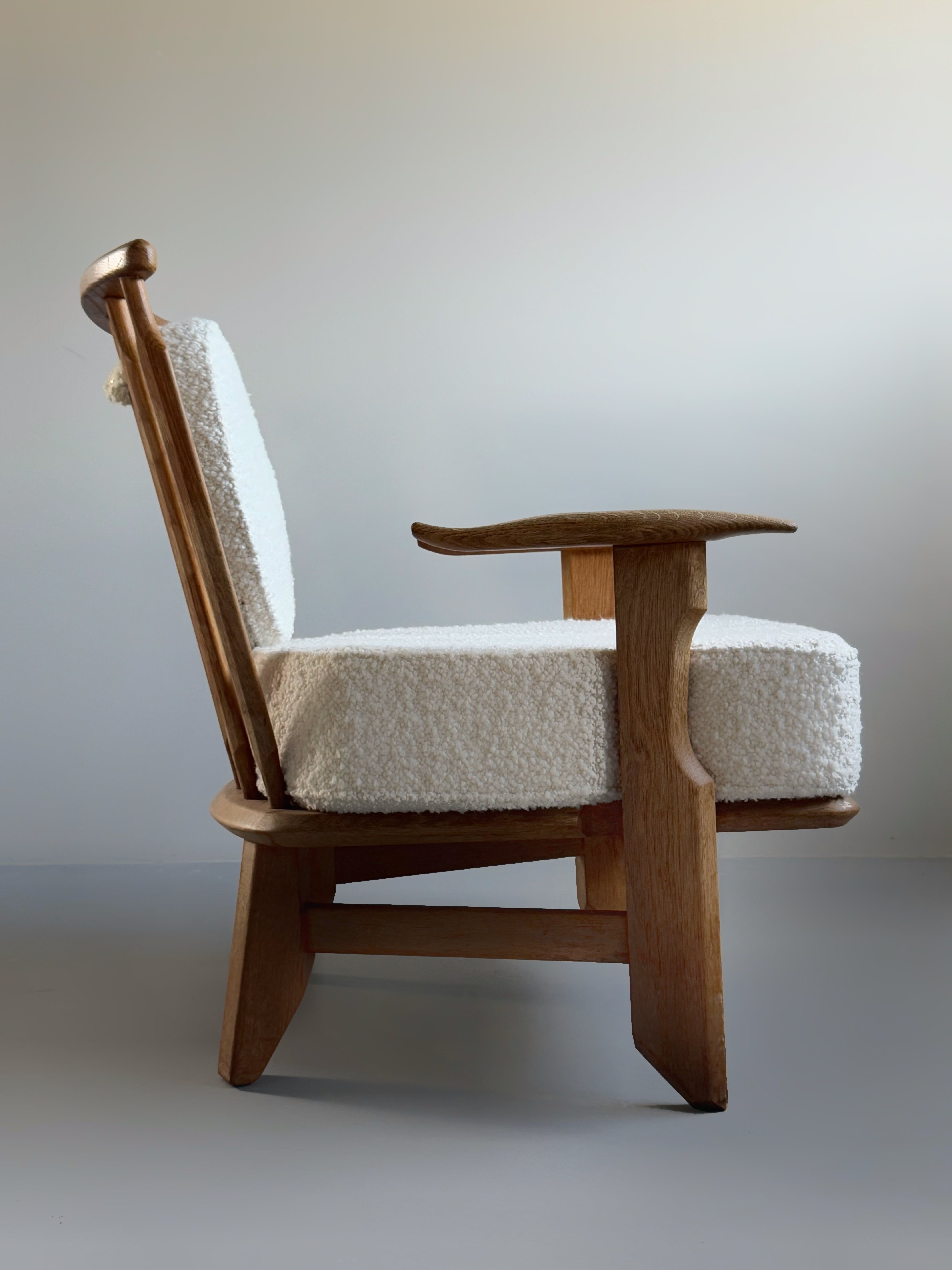 Armchair in oak by Guillerme et Chambron for Votre Maison, France 1960s