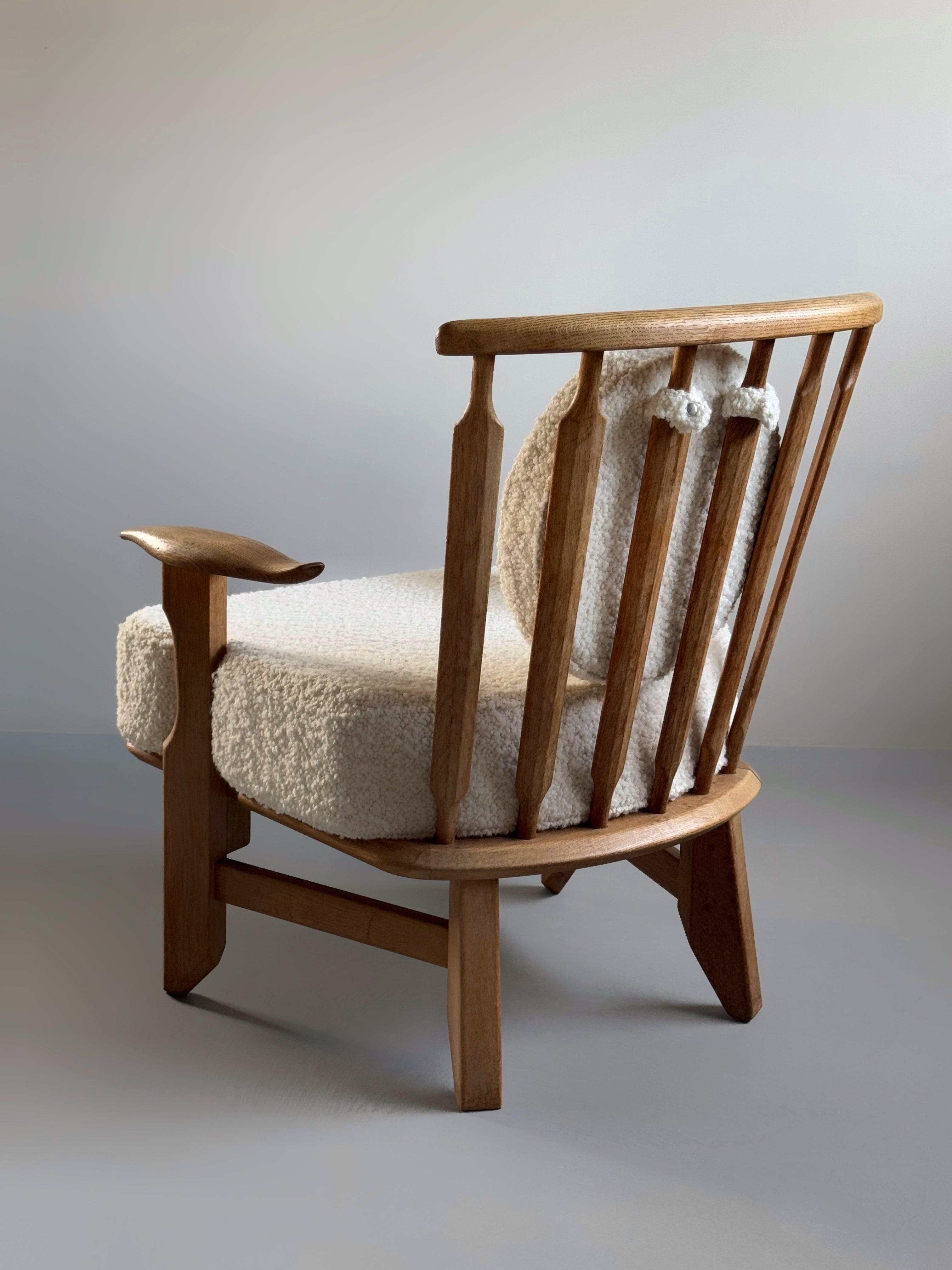 Armchair in oak by Guillerme et Chambron for Votre Maison, France 1960s
