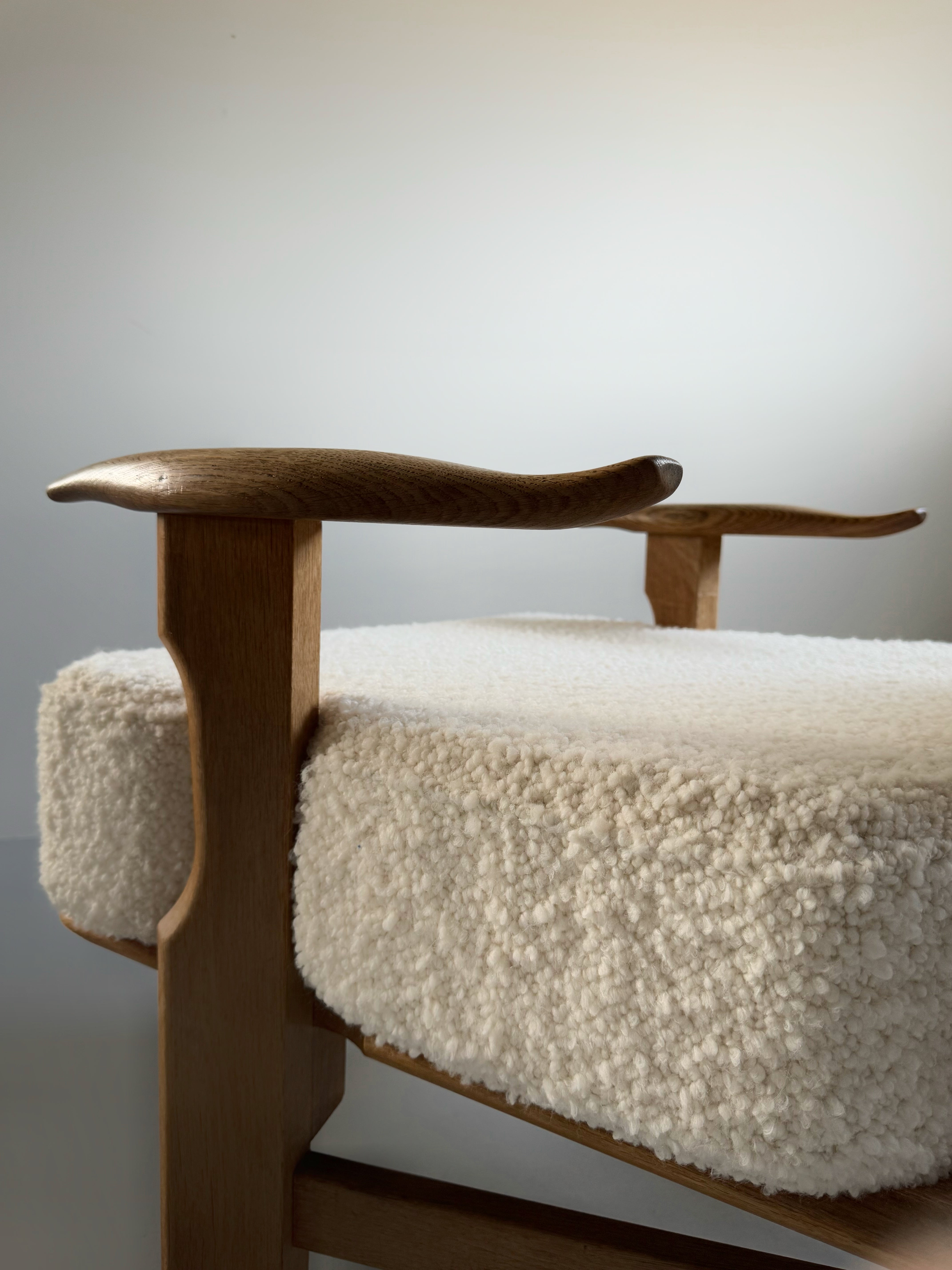 Armchair in oak by Guillerme et Chambron for Votre Maison, France 1960s