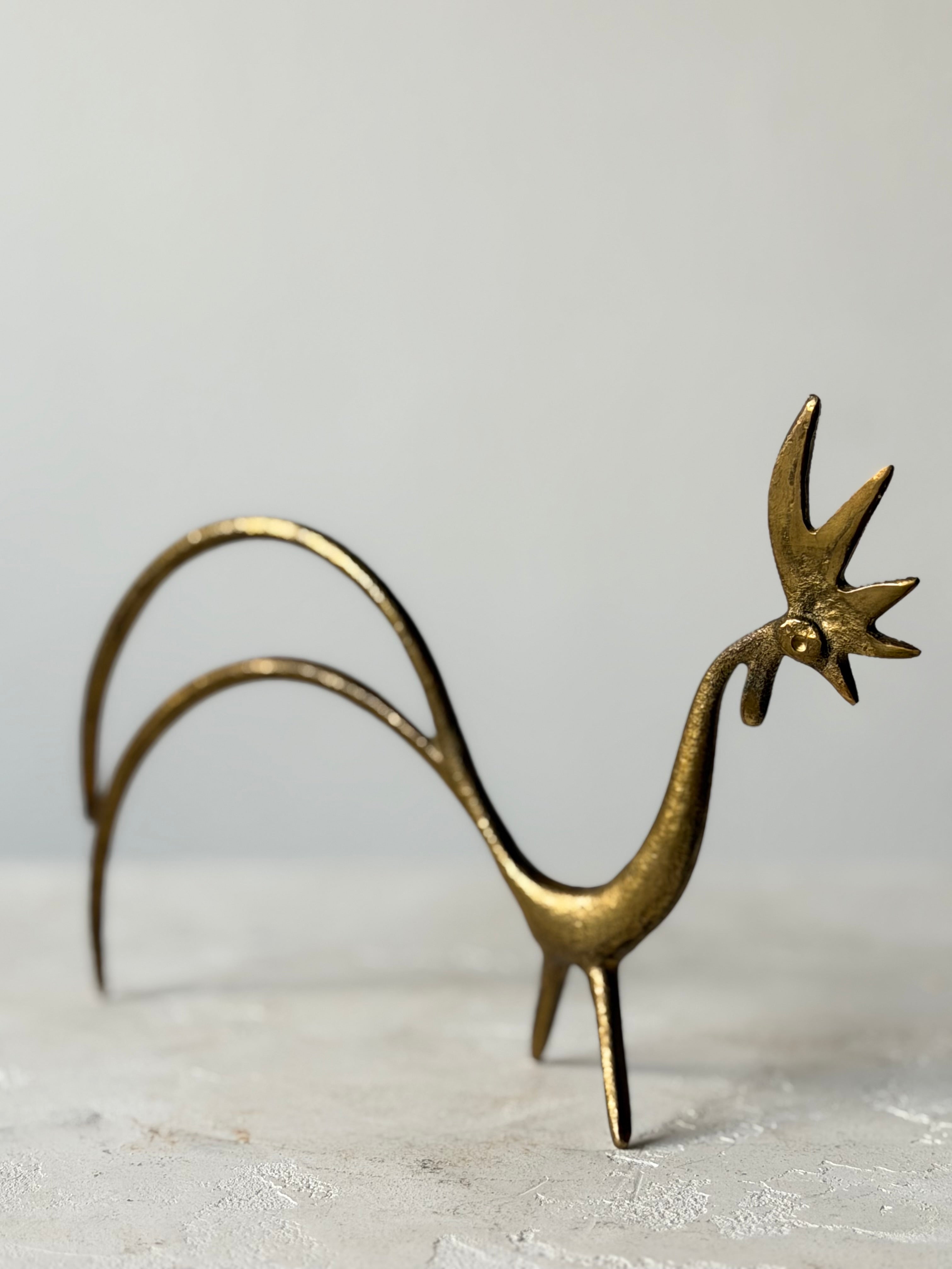 1950's Walter Bosse Solid Brass Rooster Figure