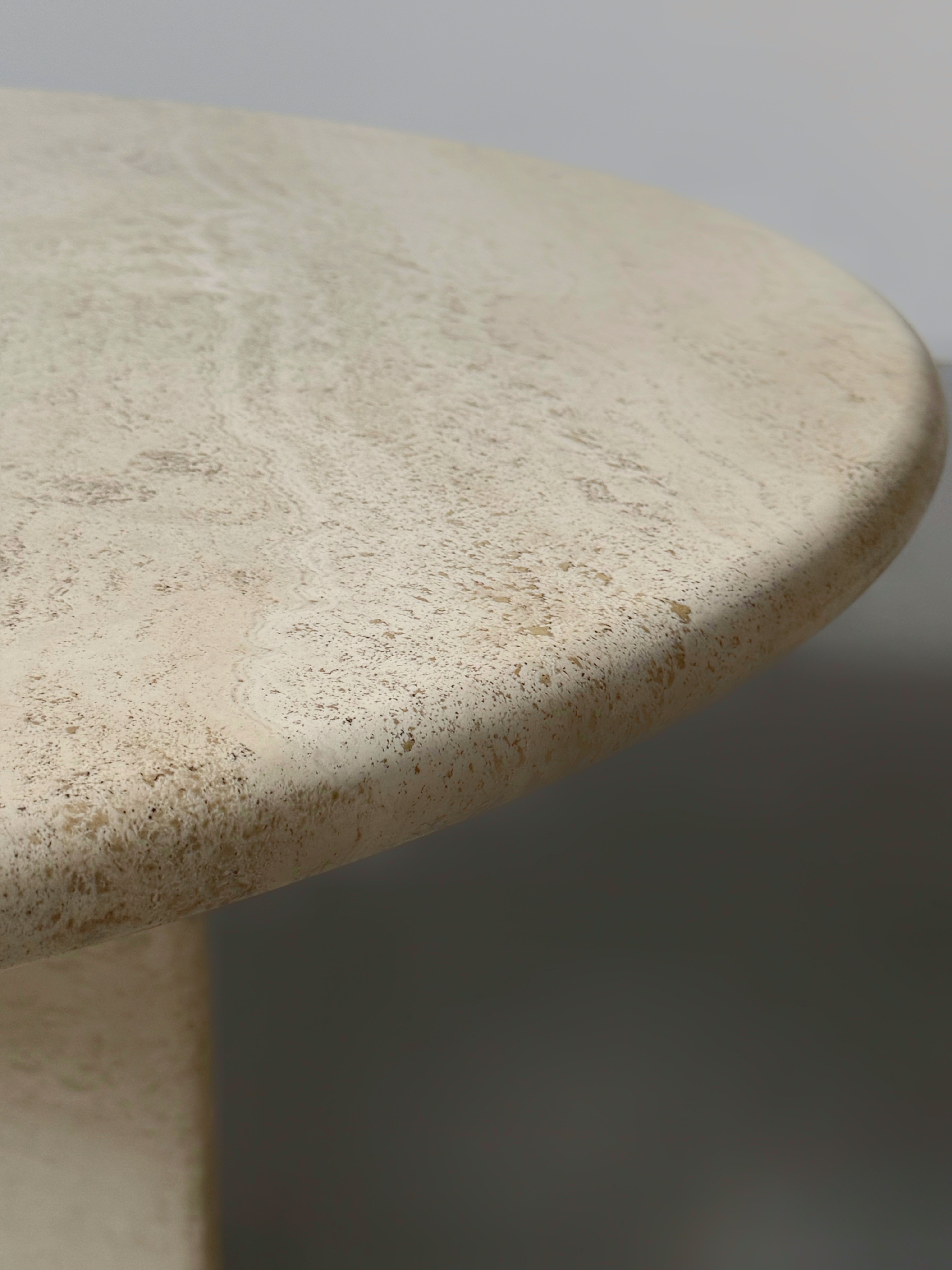 Travertine Round Dining Table
