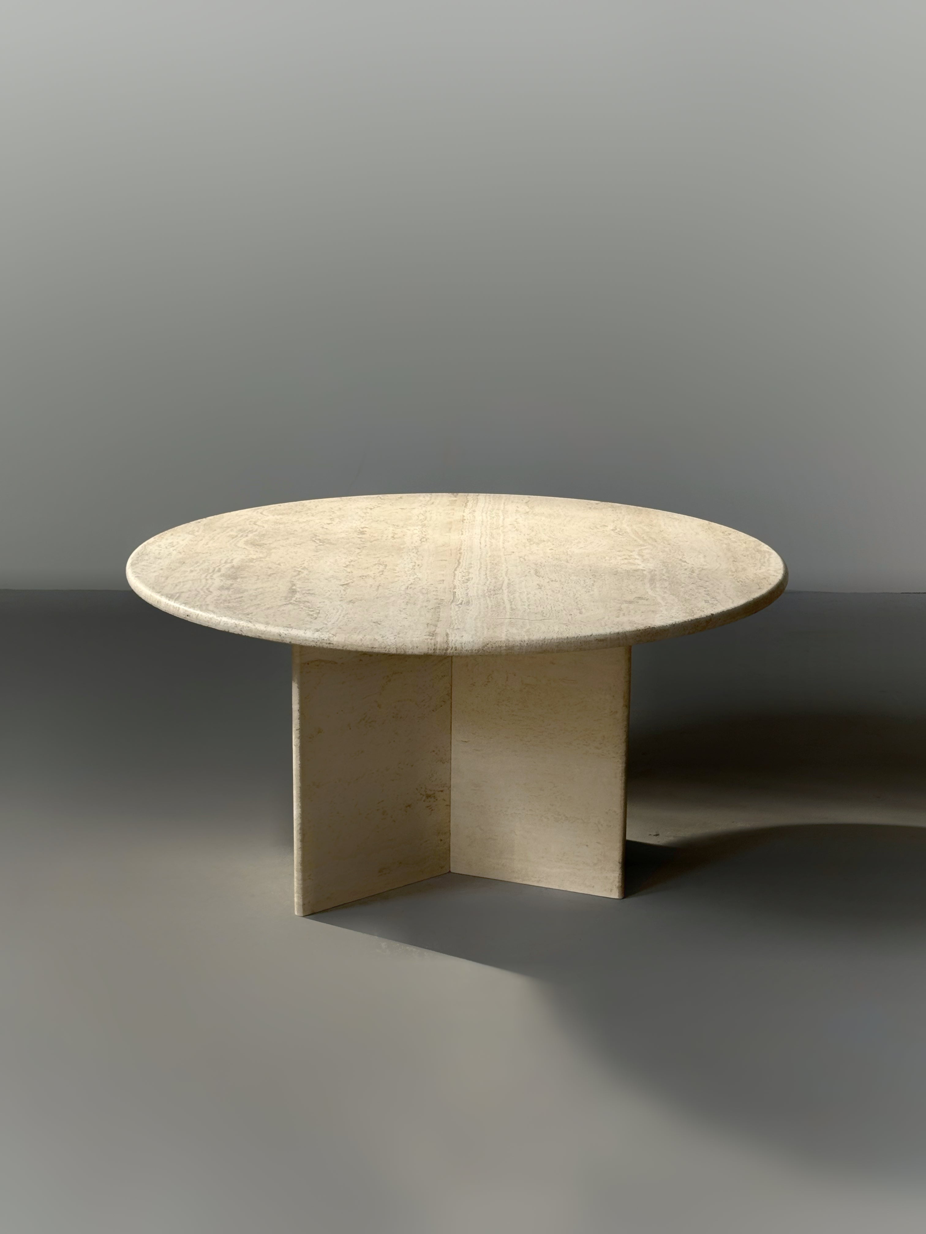 Travertine Round Dining Table