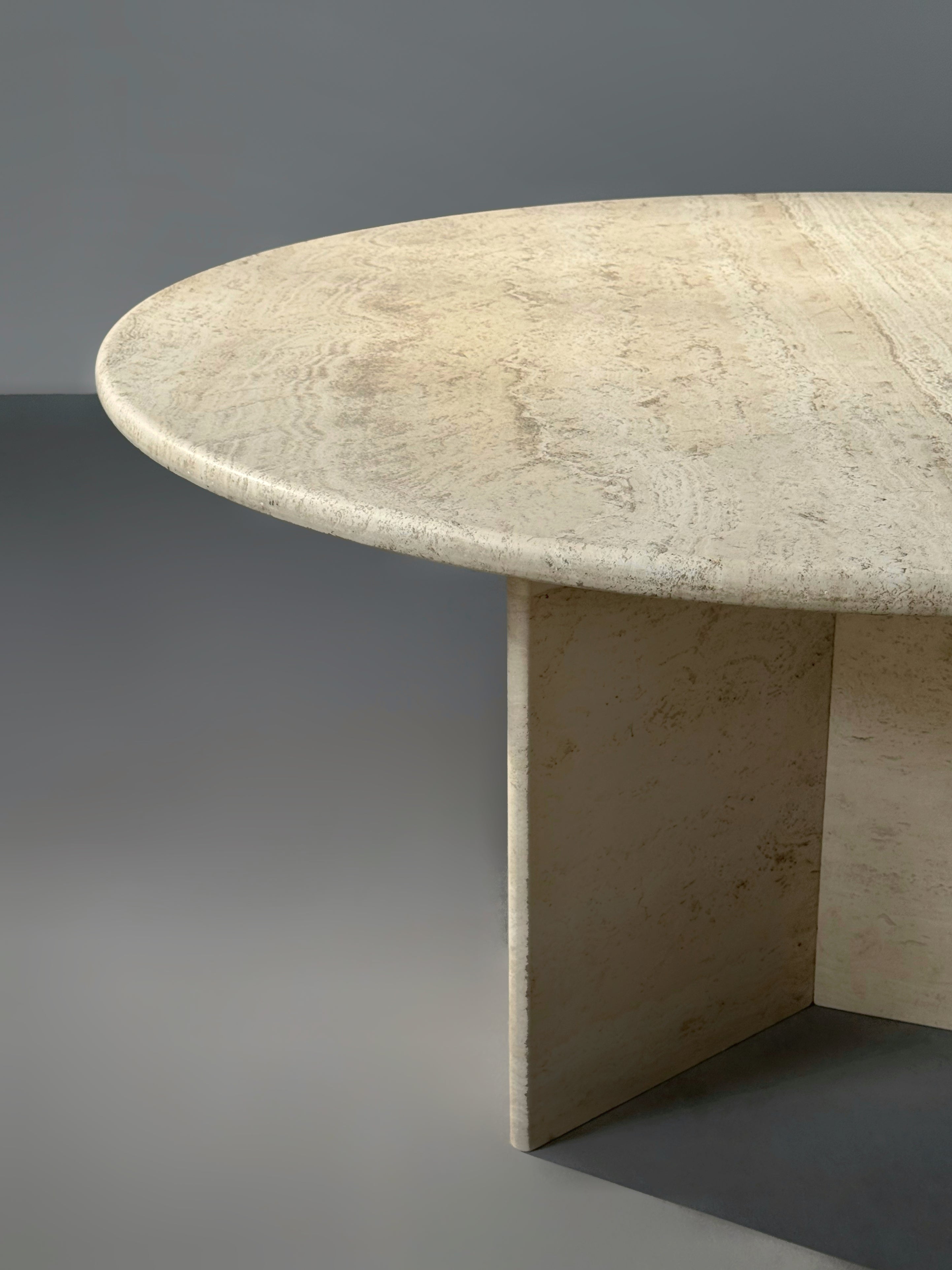 Travertine Round Dining Table
